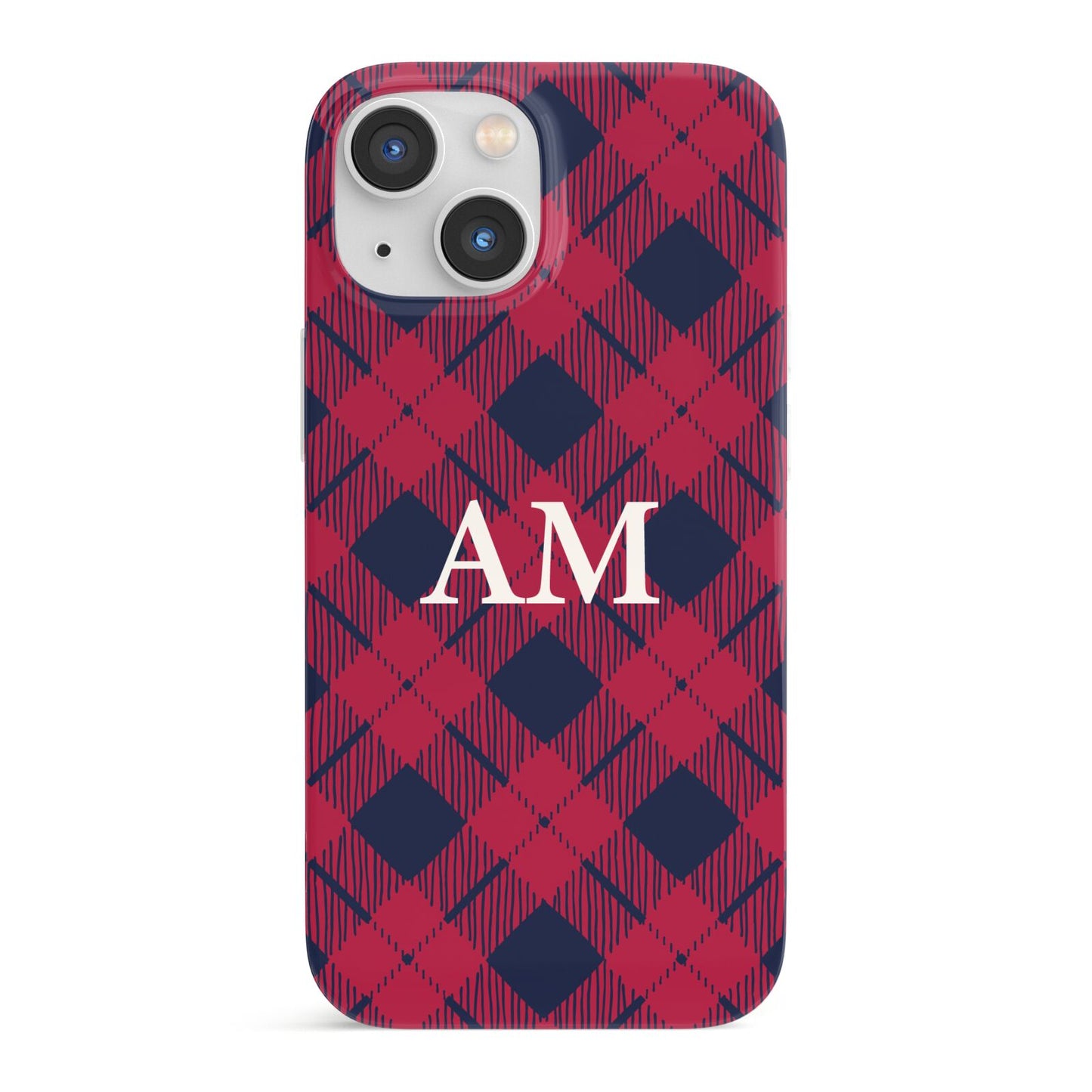 Personalised Tartan iPhone 13 Mini Full Wrap 3D Snap Case