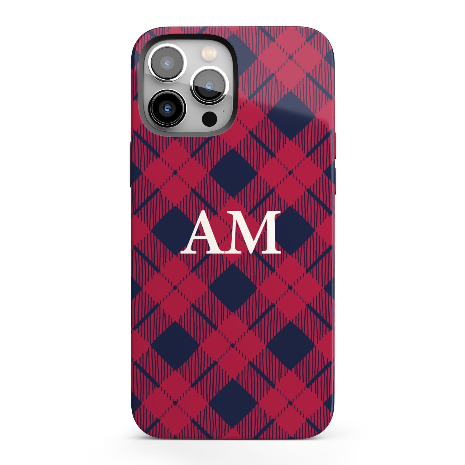 Personalised Tartan iPhone 13 Pro Max Full Wrap 3D Tough Case