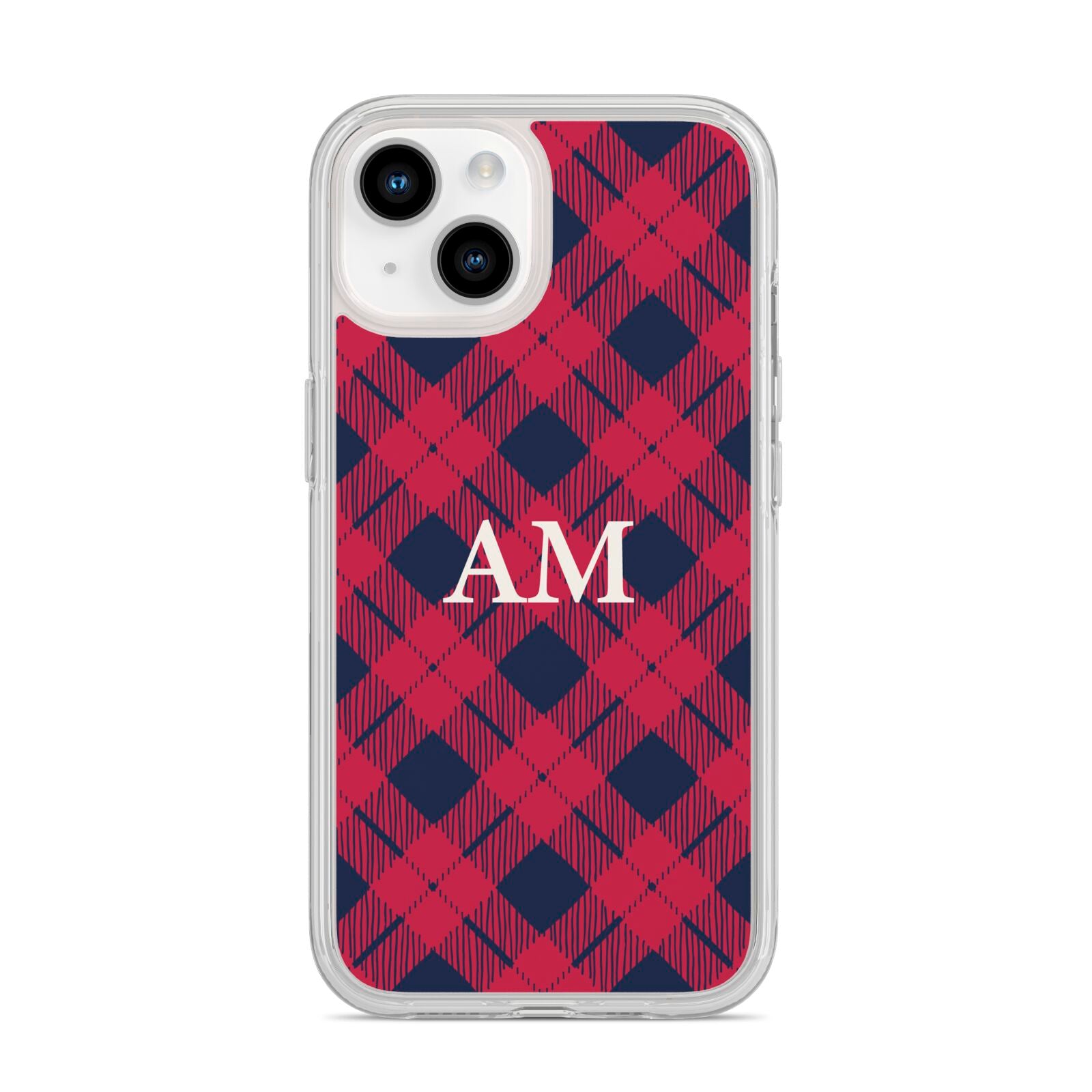 Personalised Tartan iPhone 14 Clear Tough Case Starlight