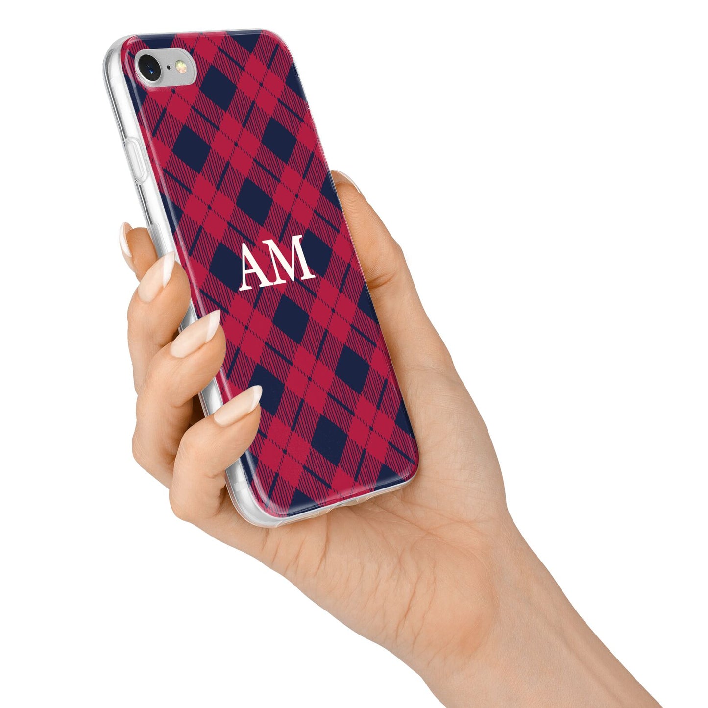 Personalised Tartan iPhone 7 Bumper Case on Silver iPhone Alternative Image