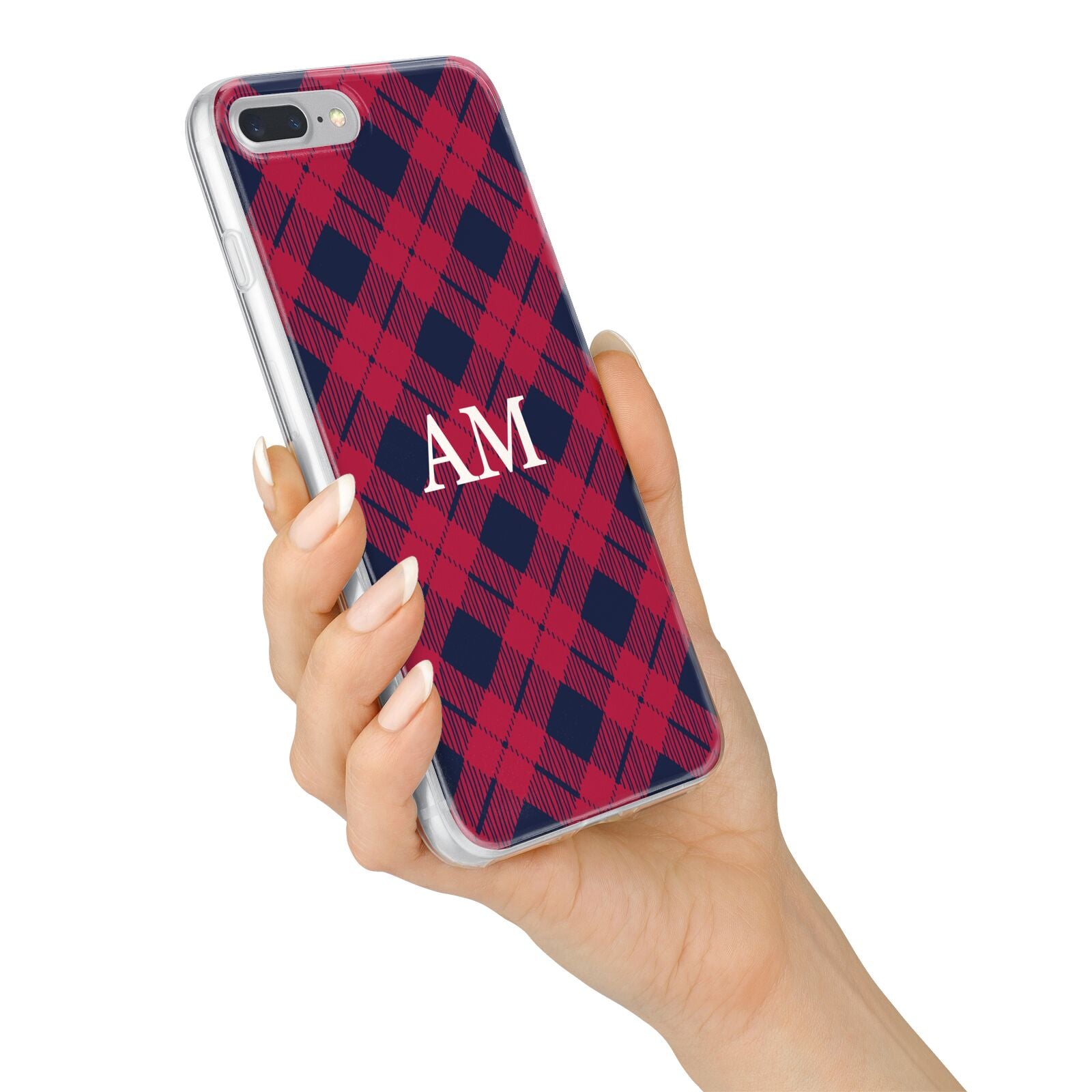 Personalised Tartan iPhone 7 Plus Bumper Case on Silver iPhone Alternative Image