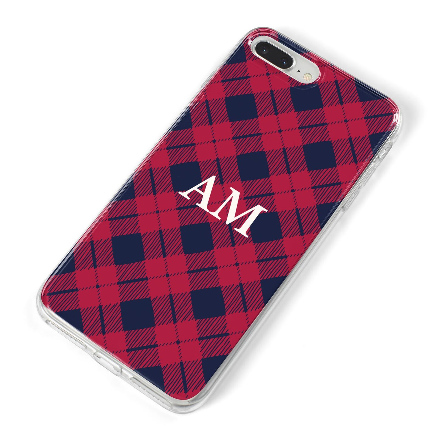 Personalised Tartan iPhone 8 Plus Bumper Case on Silver iPhone Alternative Image