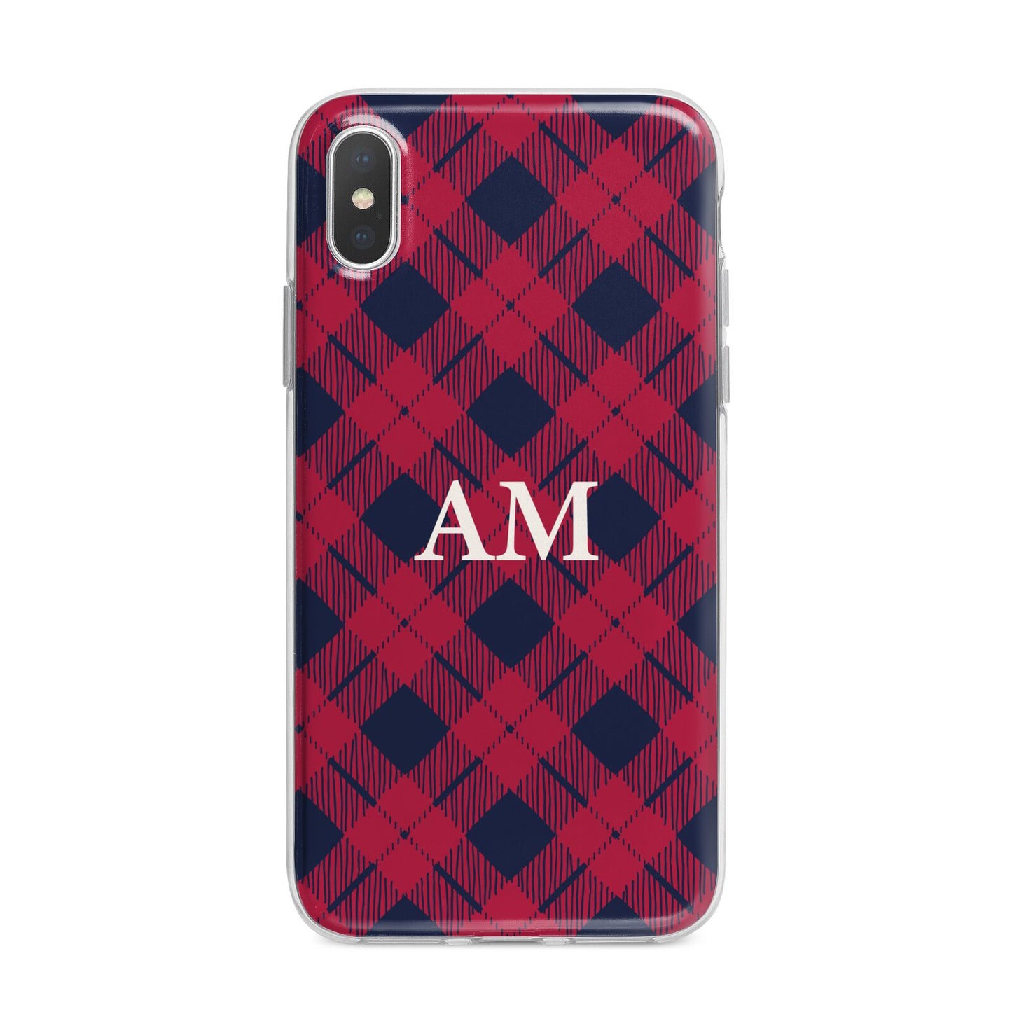 Personalised Tartan iPhone X Bumper Case on Silver iPhone Alternative Image 1