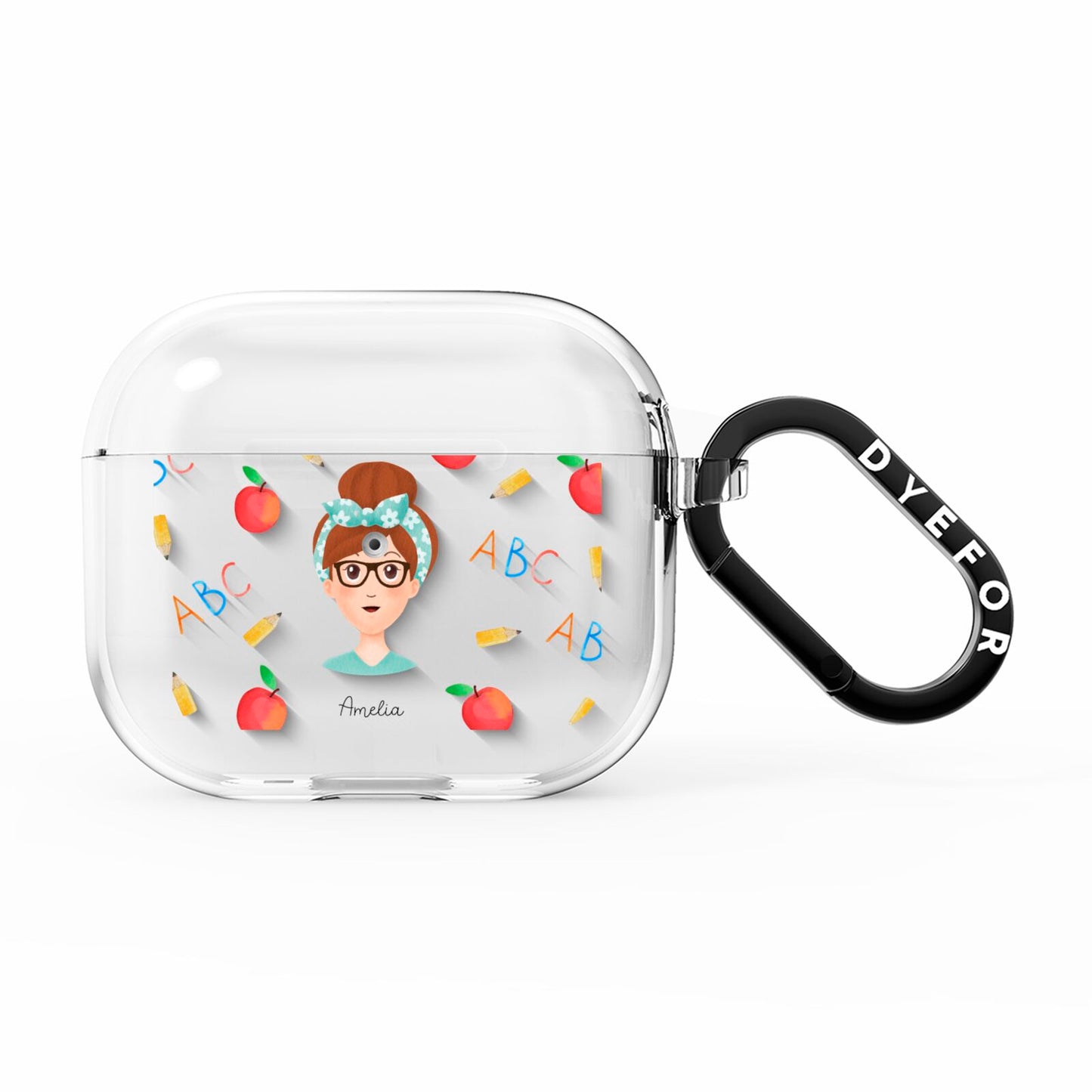 Personalised Teacher Cartoon AirPods Clear Case 3rd Gen