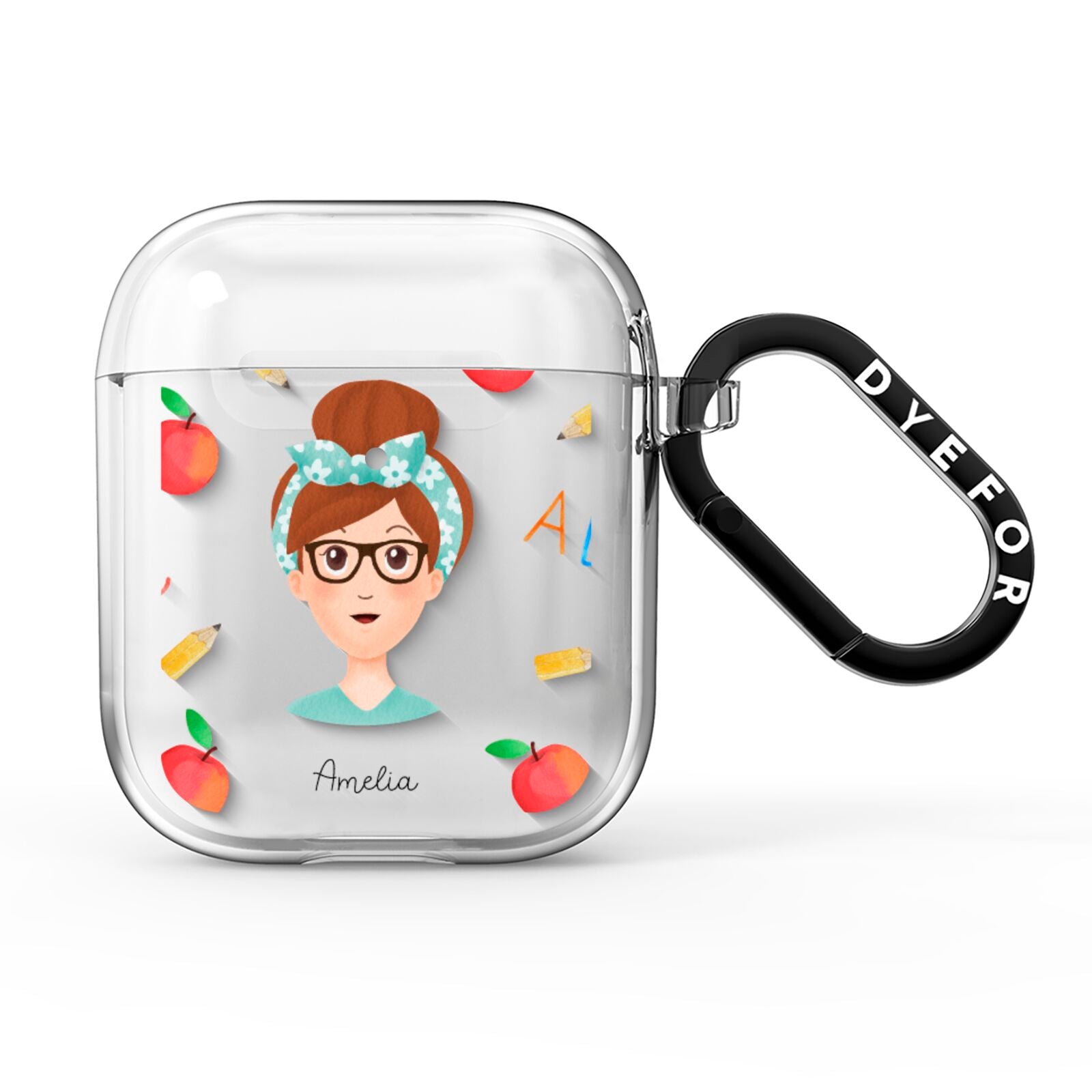 Personalised Teacher Cartoon AirPods Clear Case