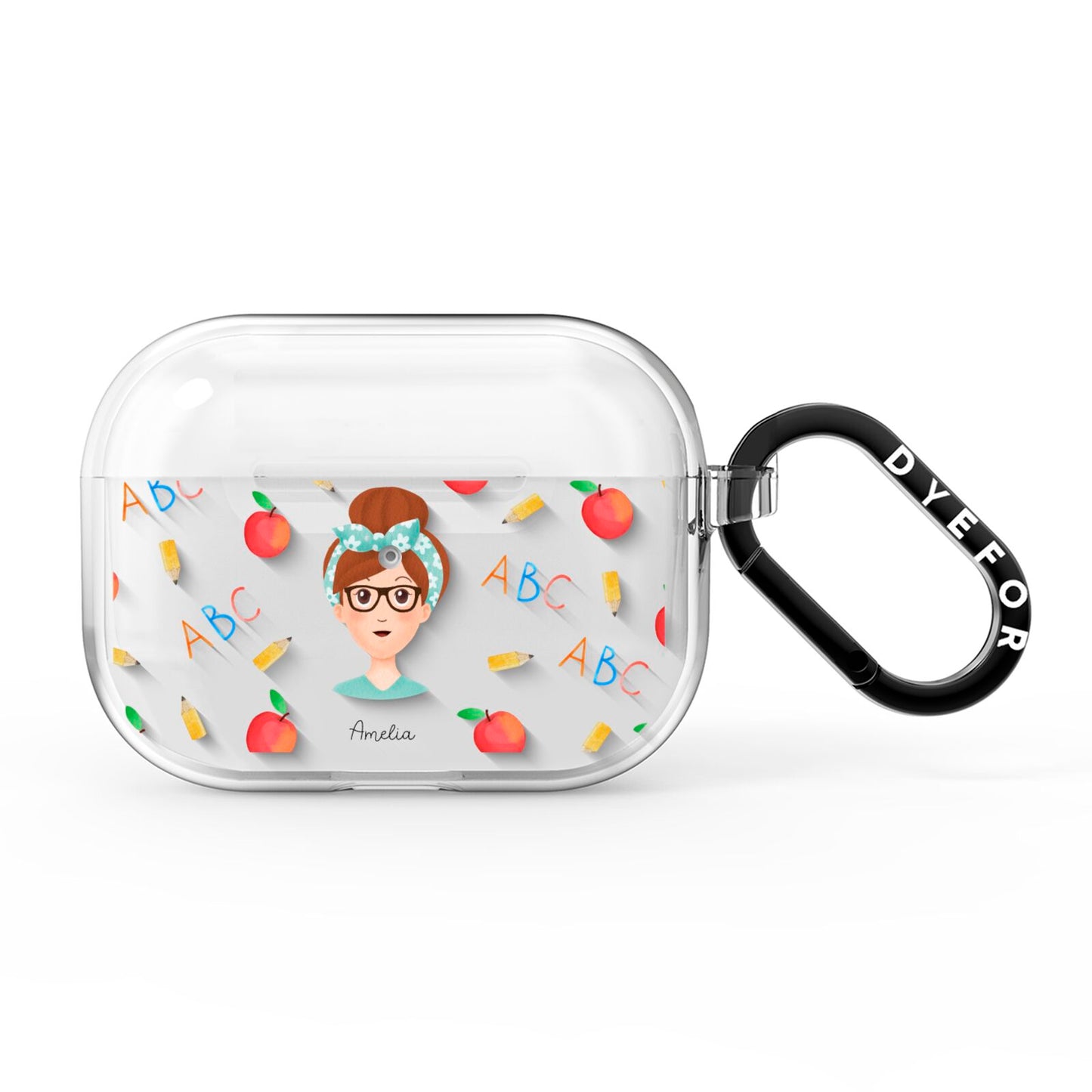 Personalised Teacher Cartoon AirPods Pro Clear Case