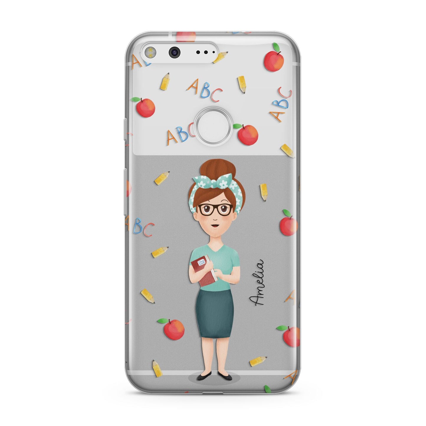 Personalised Teacher Cartoon Google Pixel Case