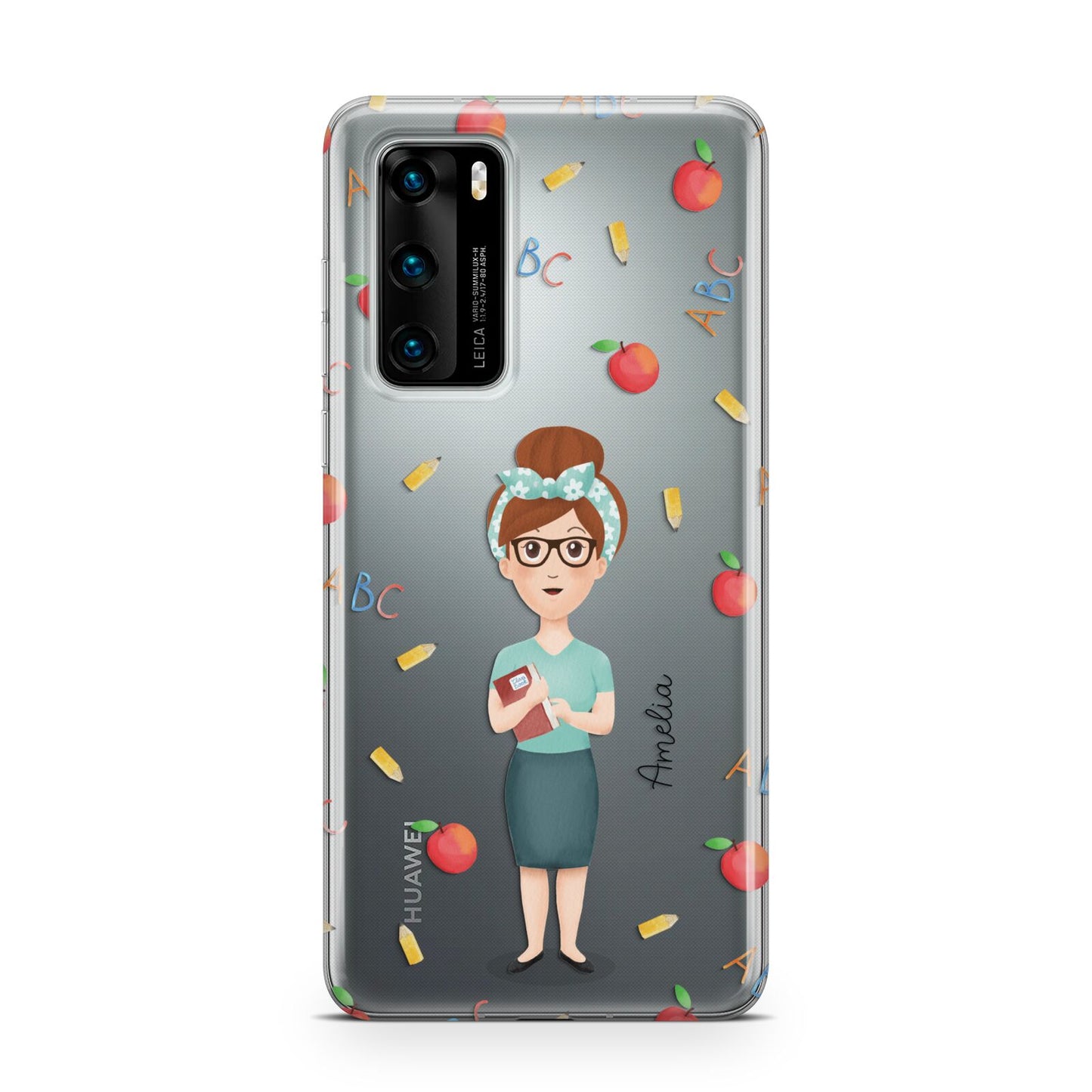 Personalised Teacher Cartoon Huawei P40 Phone Case