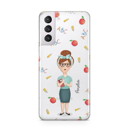 Personalised Teacher Cartoon Samsung S21 Case