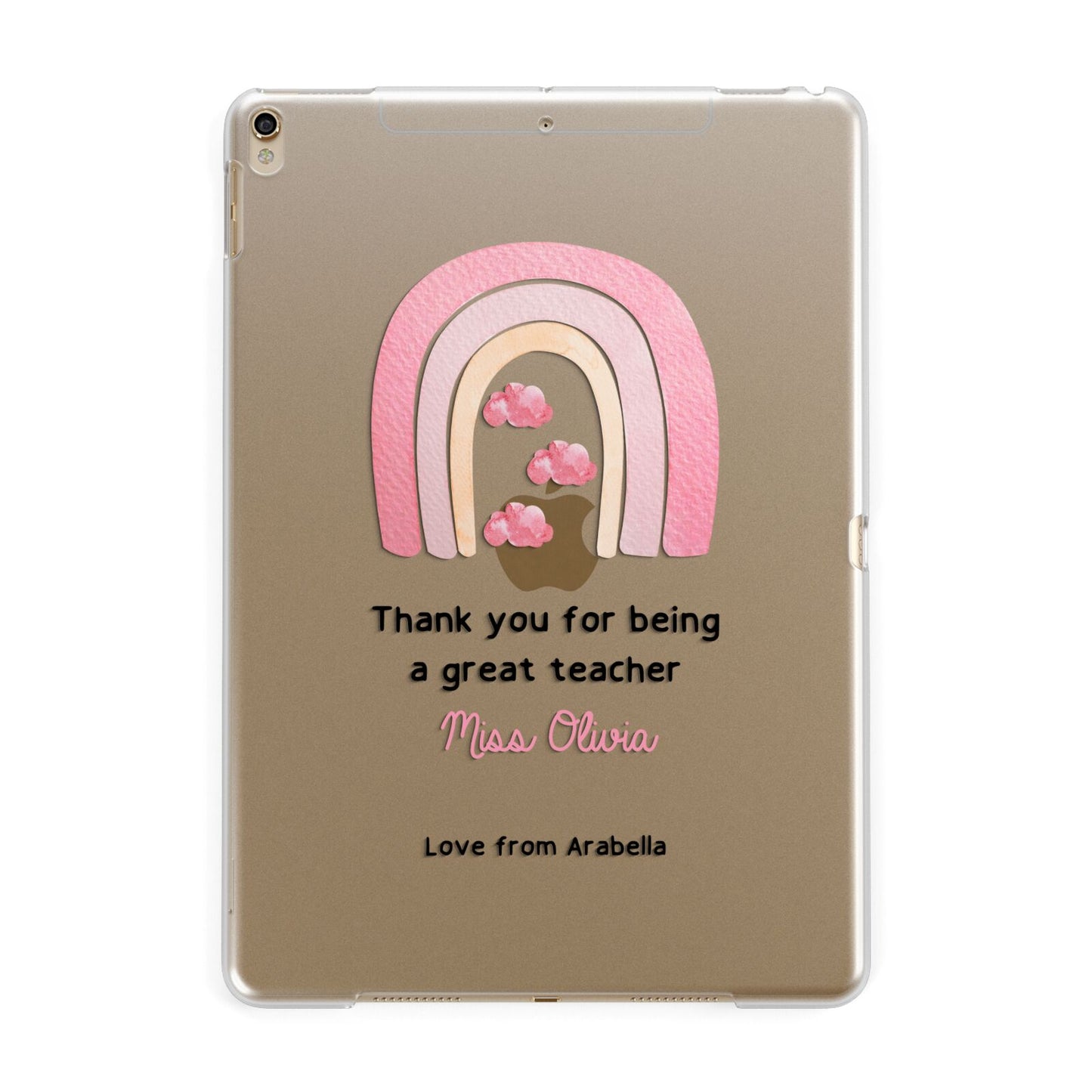 Personalised Teacher Thanks Apple iPad Gold Case