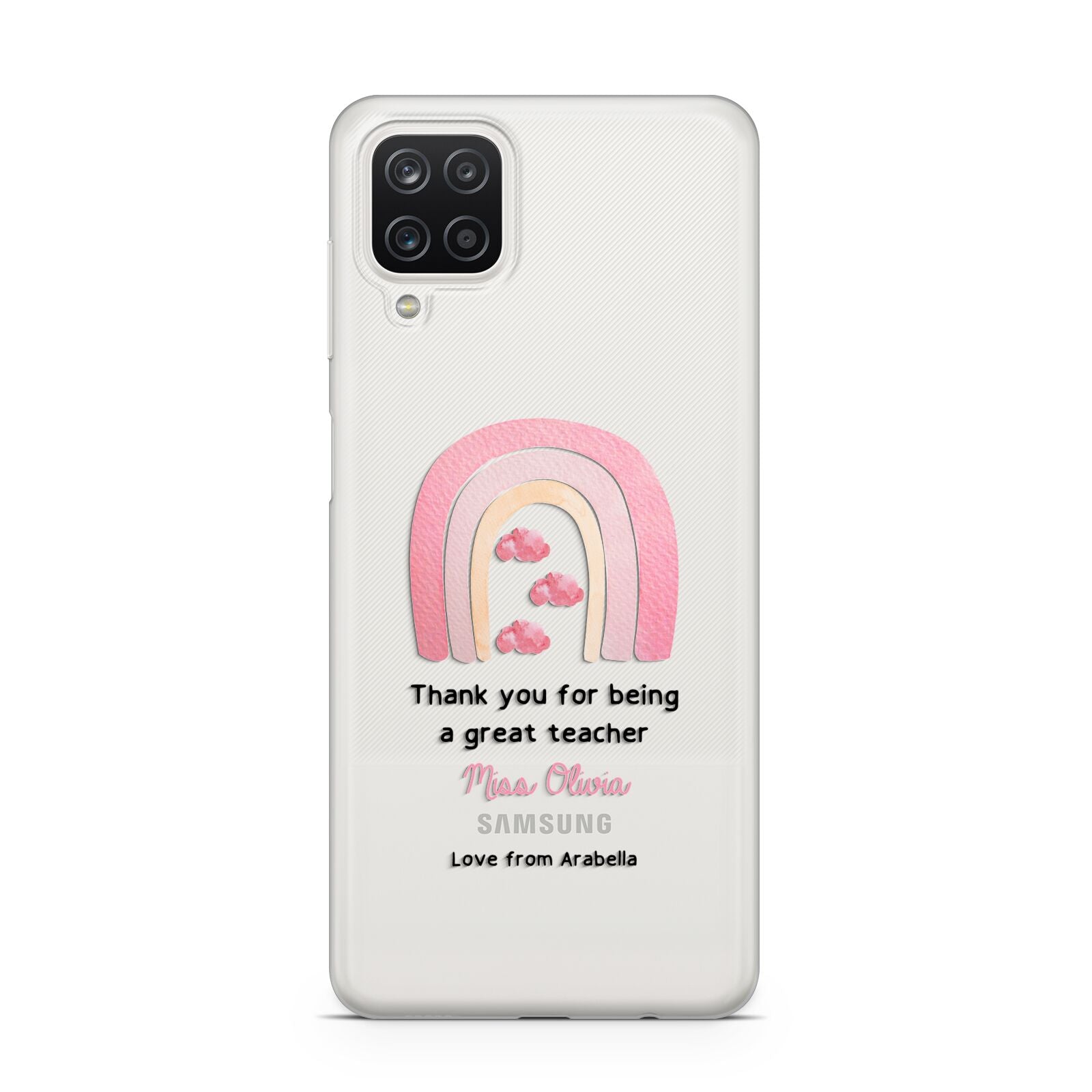 Personalised Teacher Thanks Samsung A12 Case