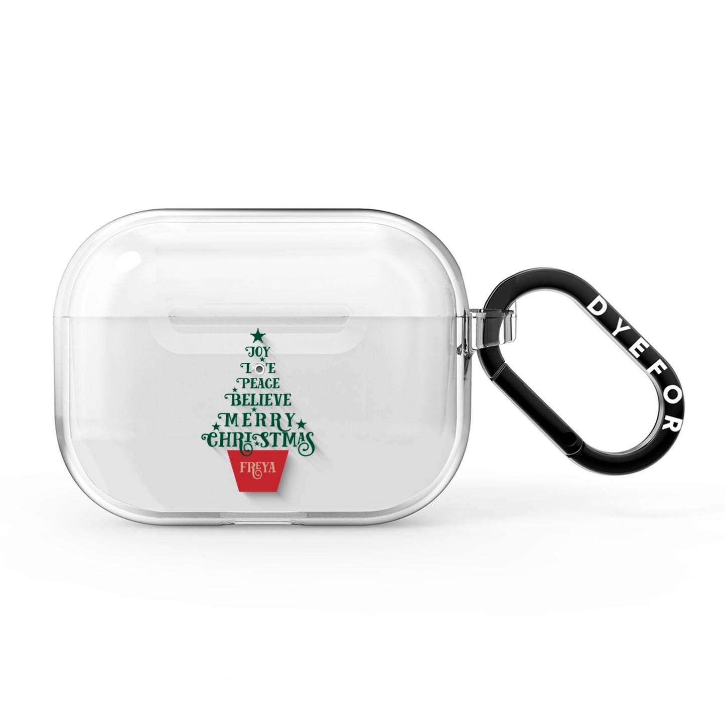 Personalised Text Christmas Tree AirPods Pro Clear Case