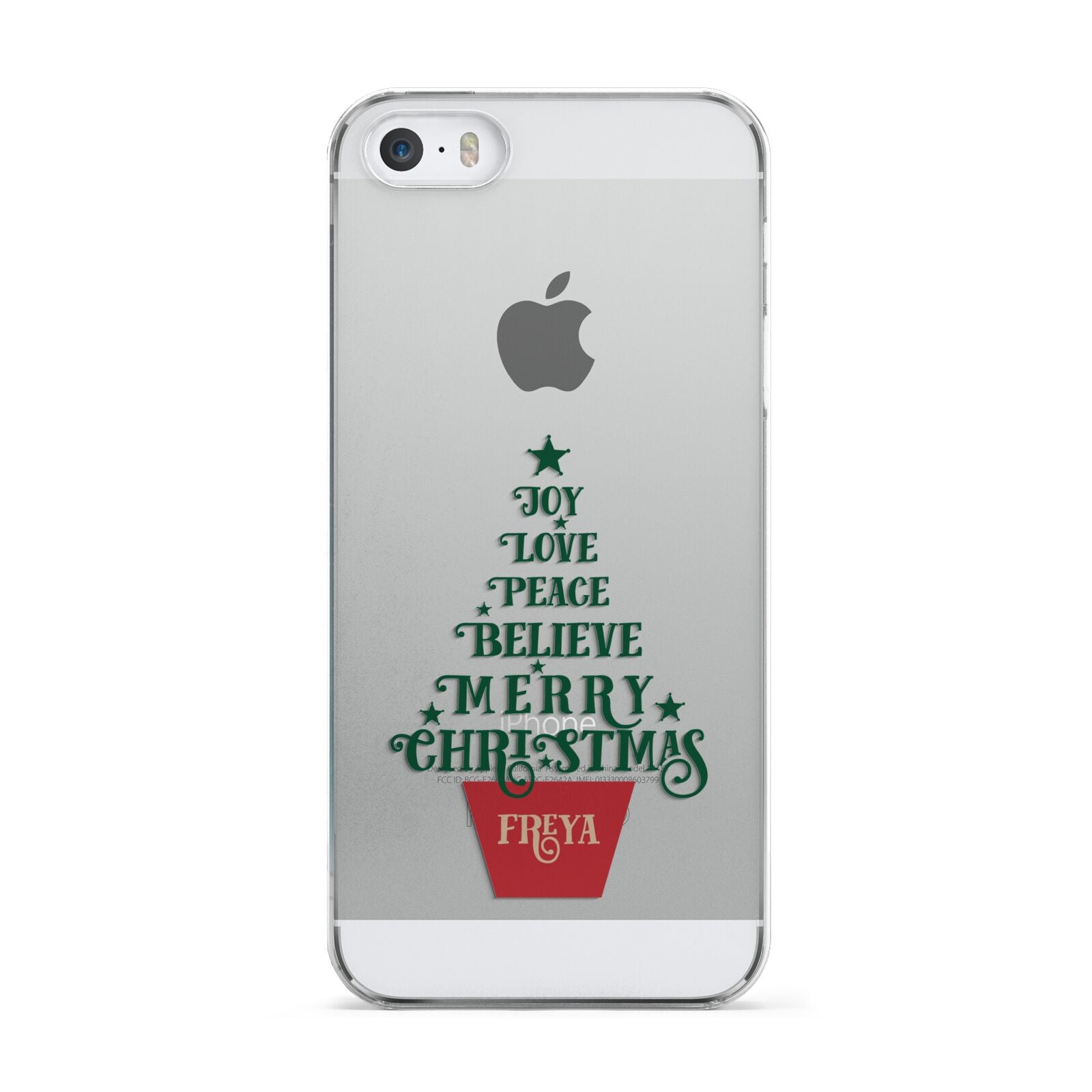 Personalised Text Christmas Tree Apple iPhone 5 Case