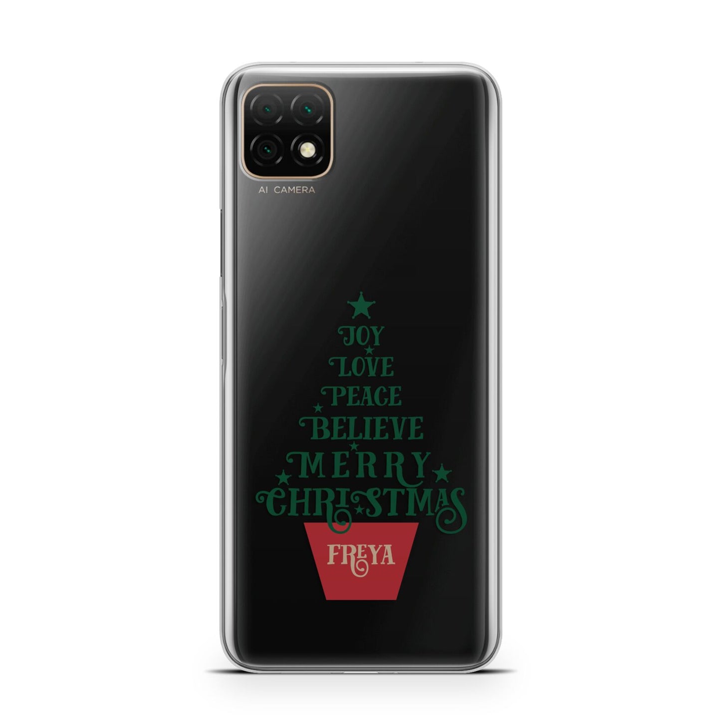 Personalised Text Christmas Tree Huawei Enjoy 20 Phone Case