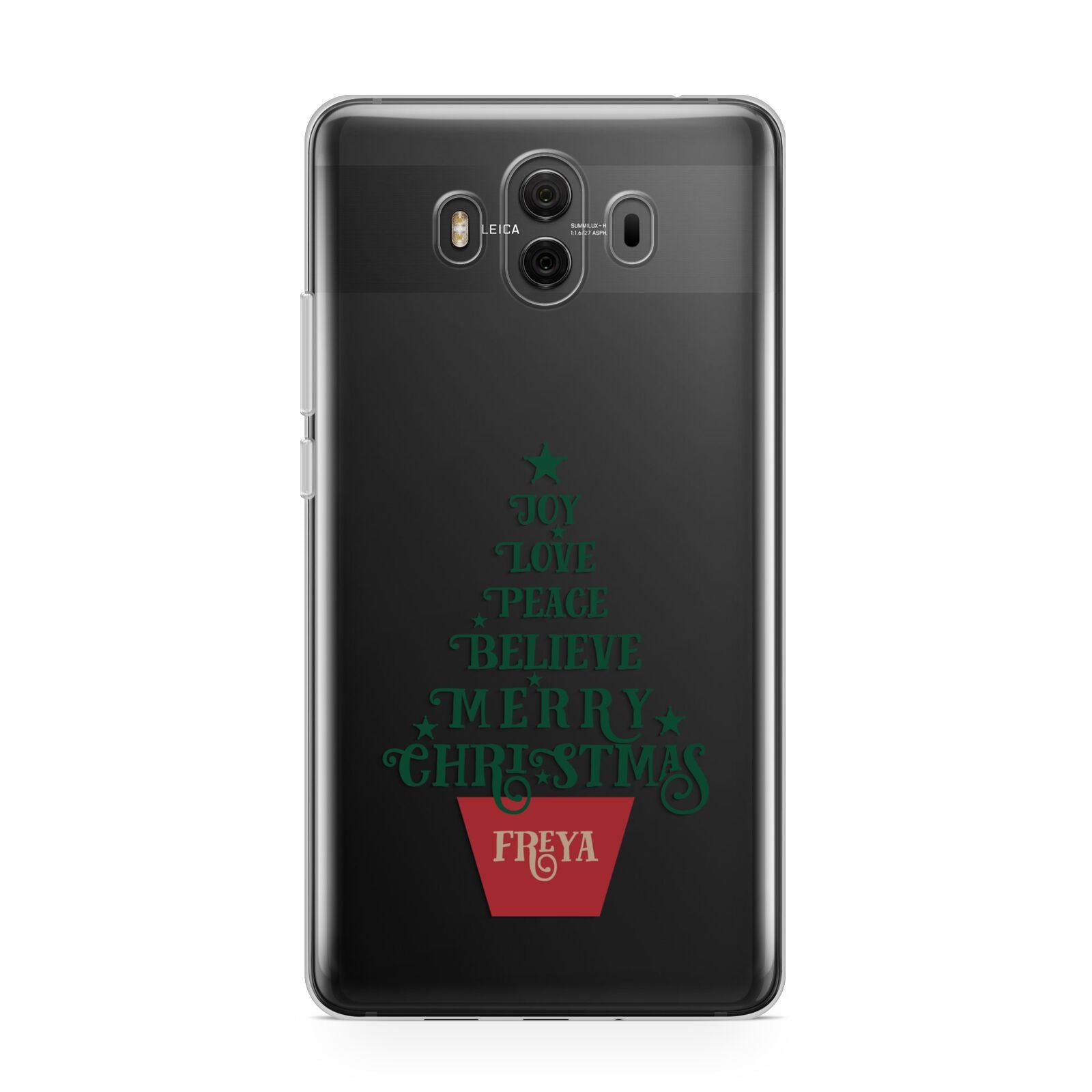 Personalised Text Christmas Tree Huawei Mate 10 Protective Phone Case