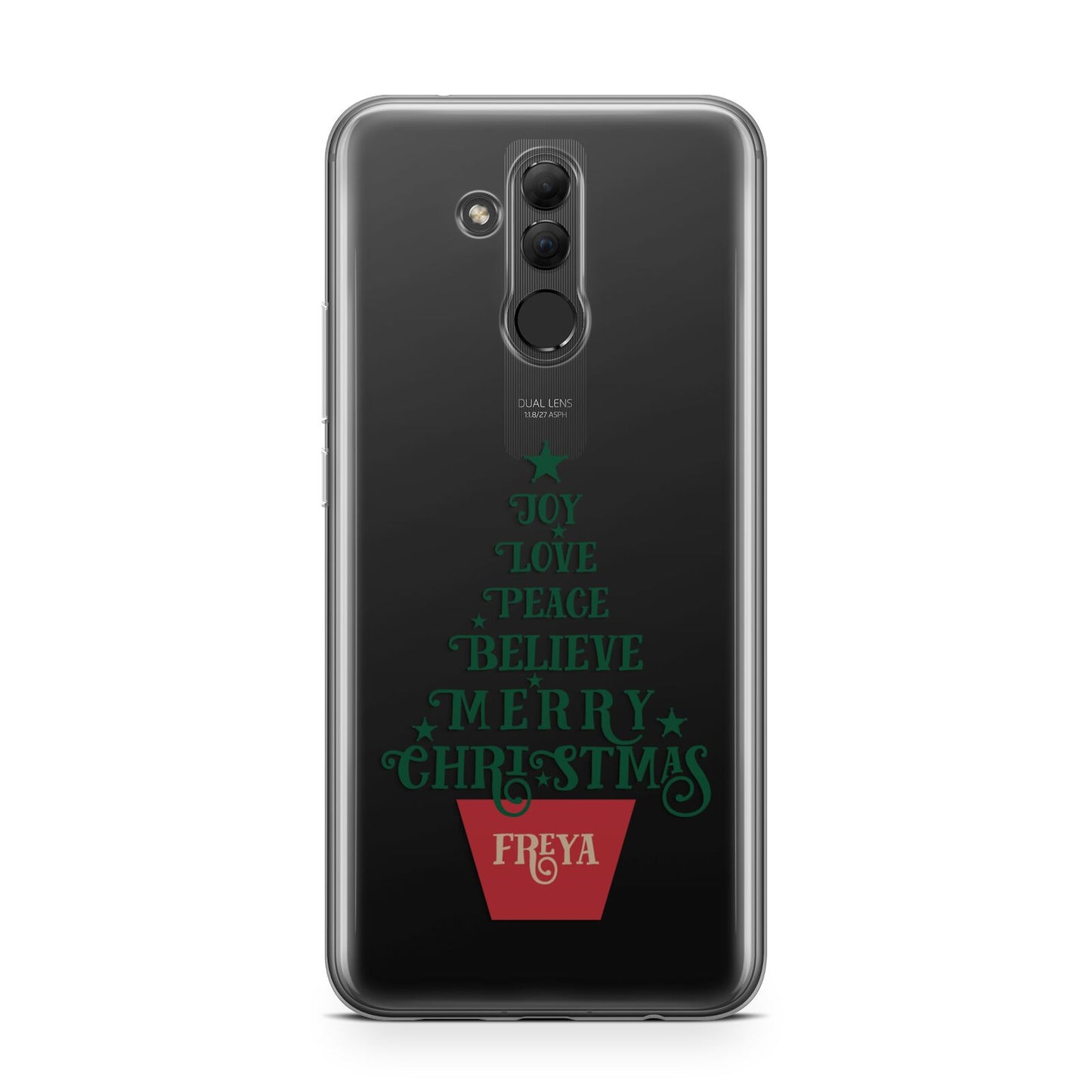 Personalised Text Christmas Tree Huawei Mate 20 Lite