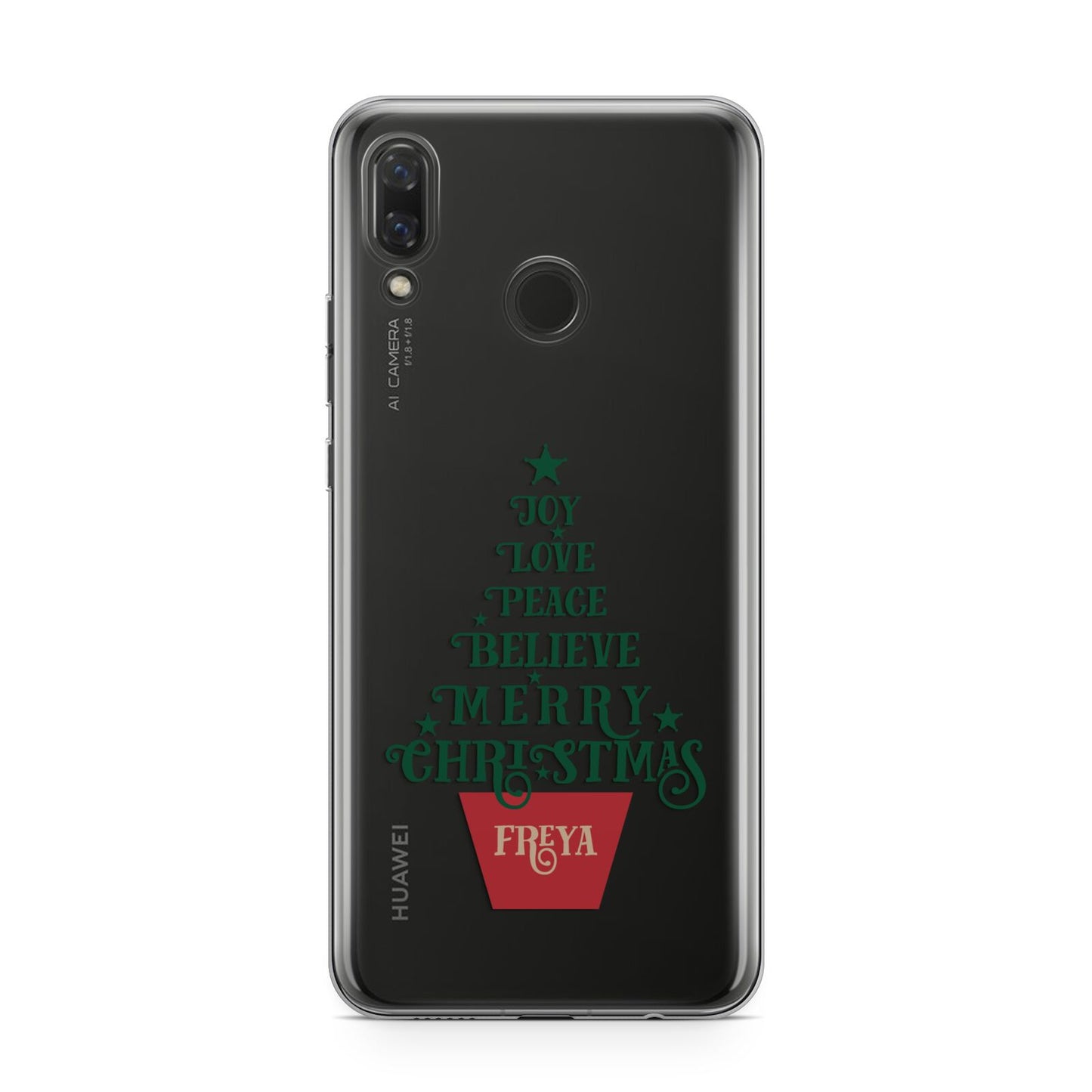 Personalised Text Christmas Tree Huawei Nova 3 Phone Case