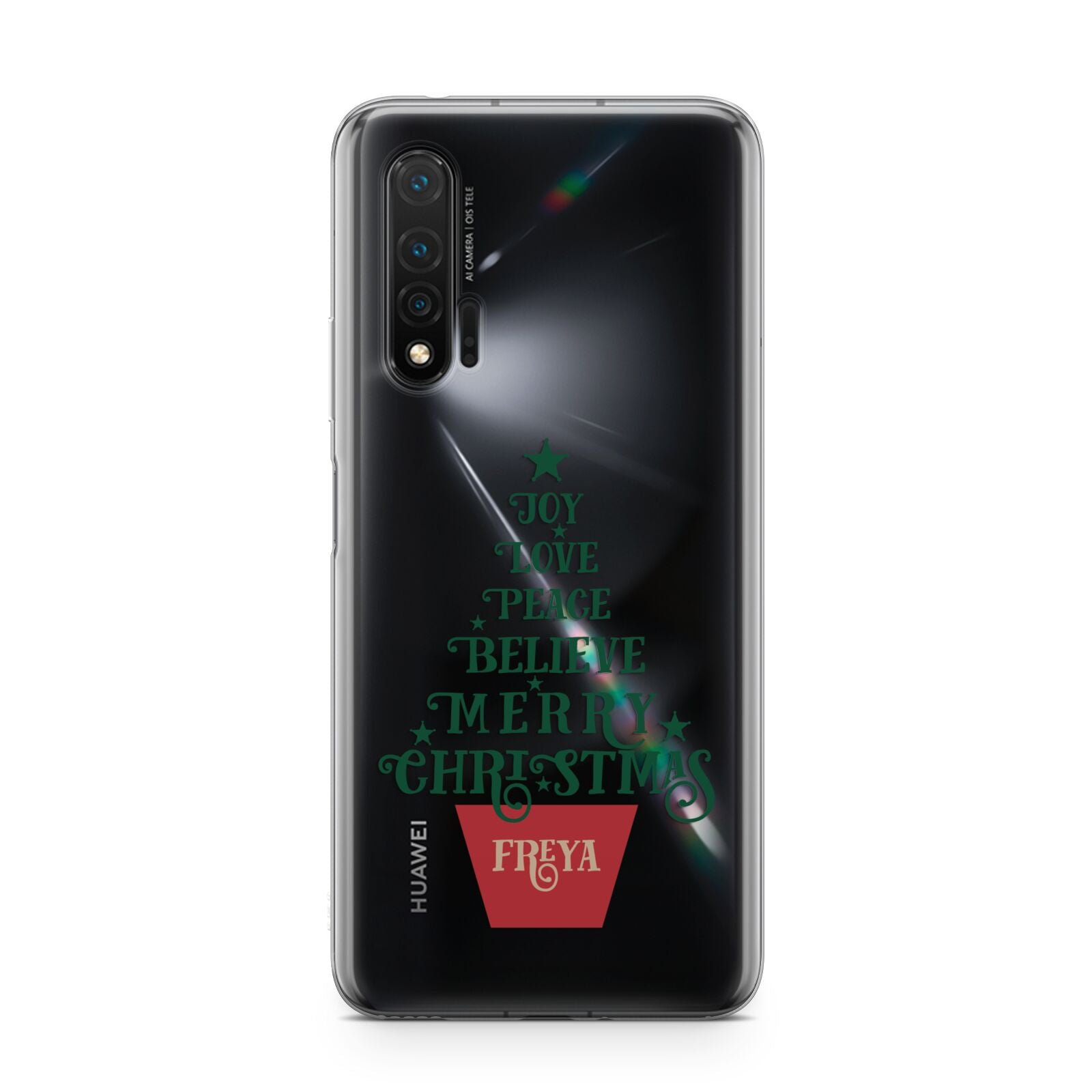 Personalised Text Christmas Tree Huawei Nova 6 Phone Case