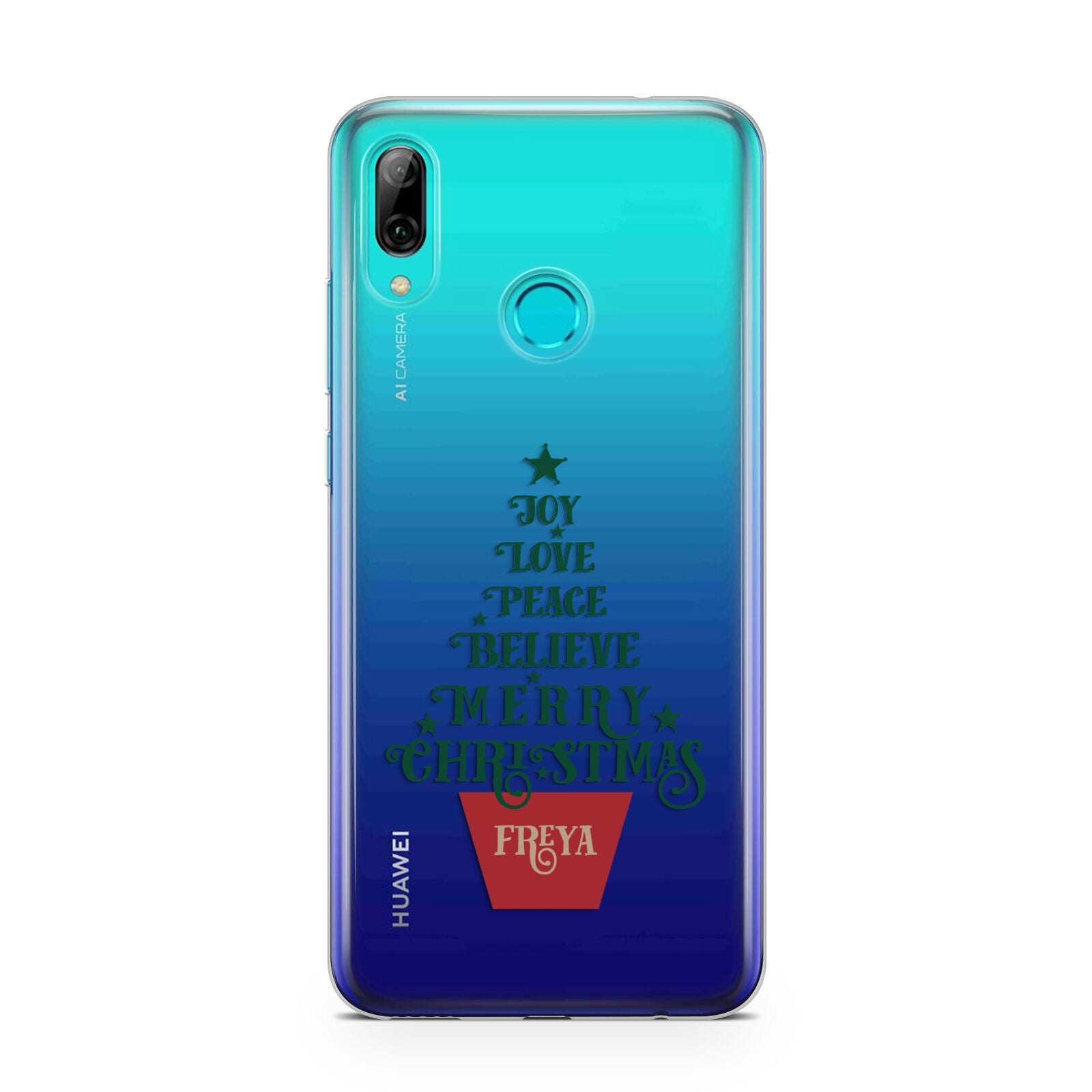 Personalised Text Christmas Tree Huawei P Smart 2019 Case