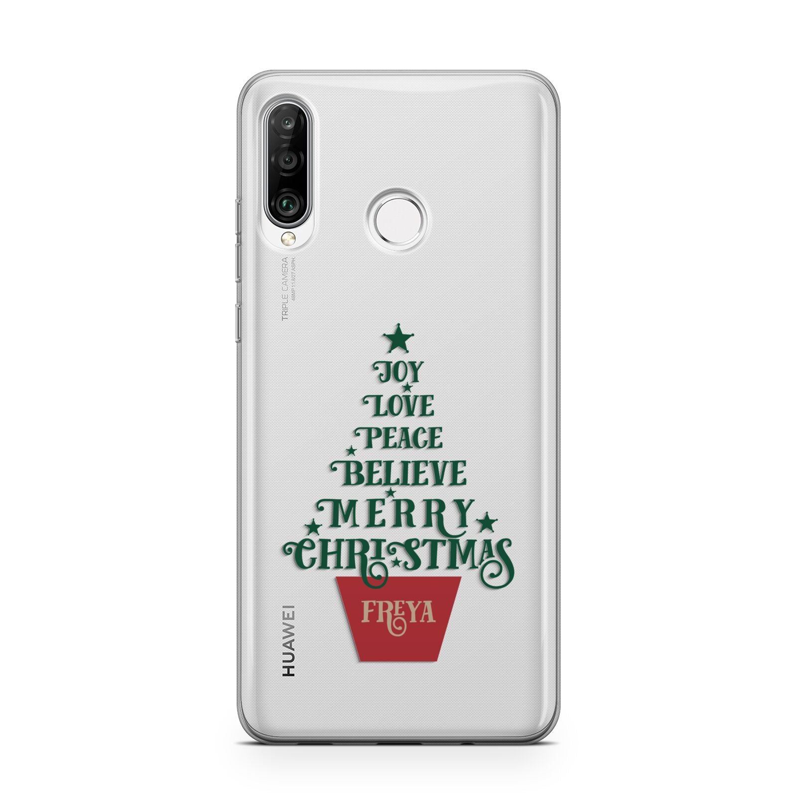 Personalised Text Christmas Tree Huawei P30 Lite Phone Case