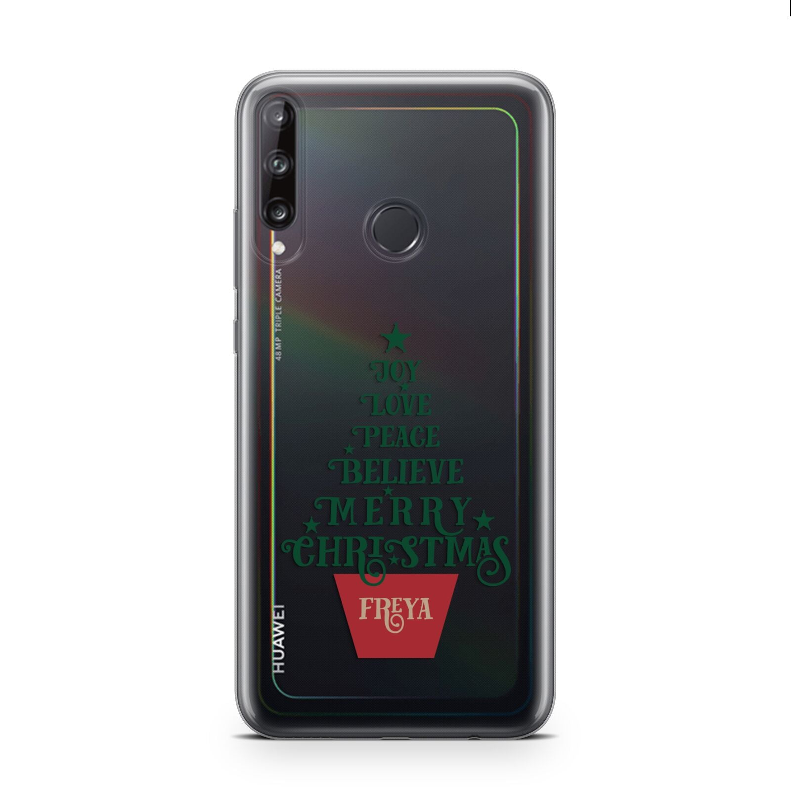 Personalised Text Christmas Tree Huawei P40 Lite E Phone Case