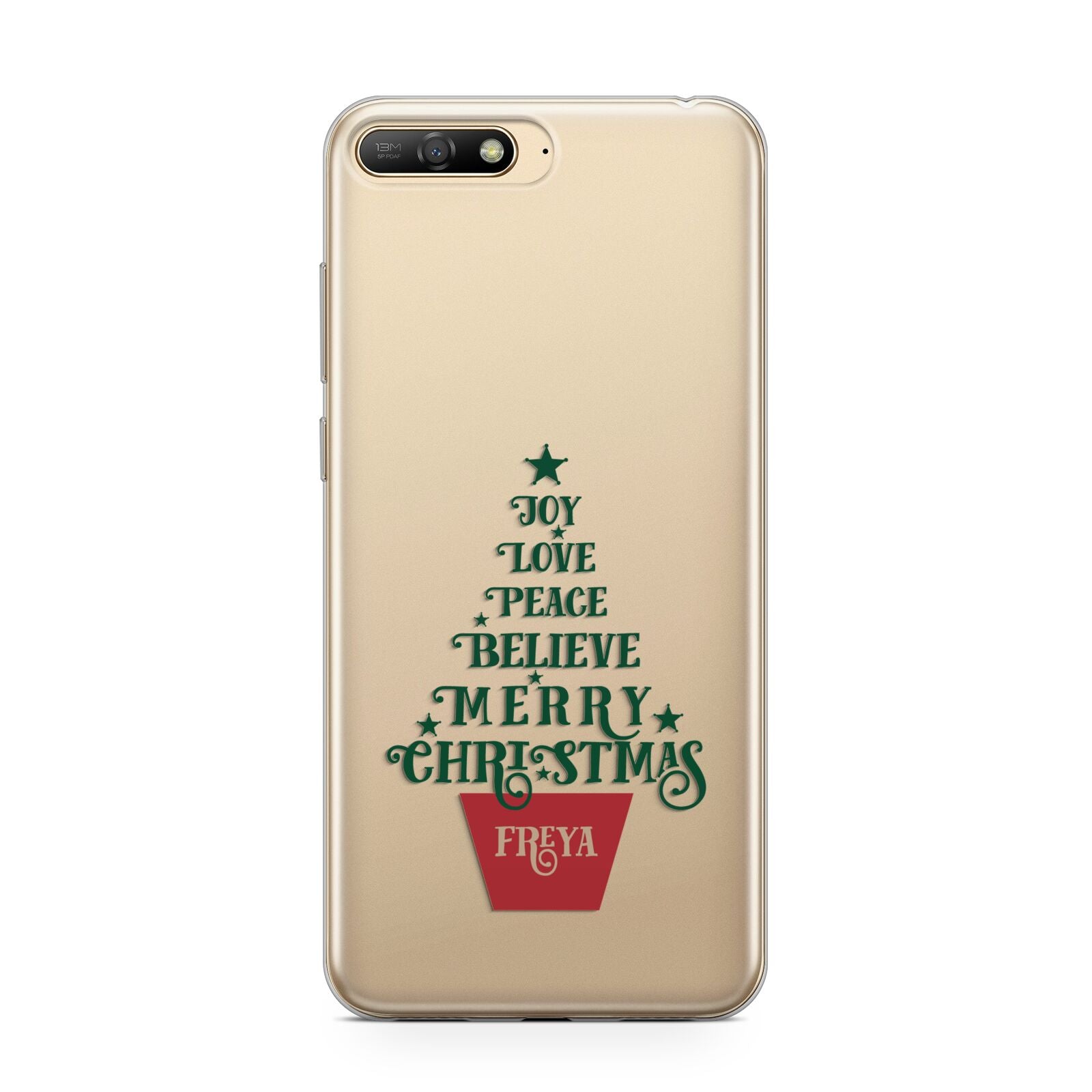 Personalised Text Christmas Tree Huawei Y6 2018