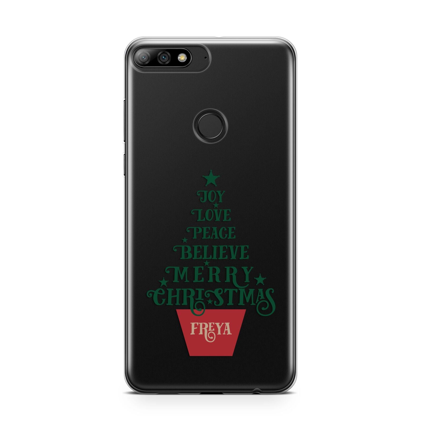 Personalised Text Christmas Tree Huawei Y7 2018