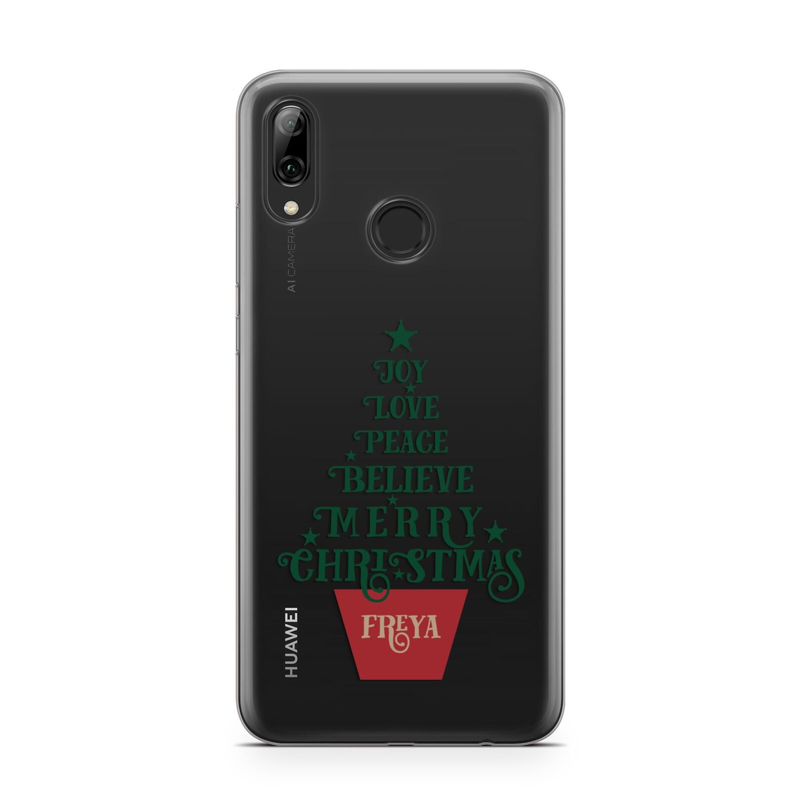 Personalised Text Christmas Tree Huawei Y7 2019