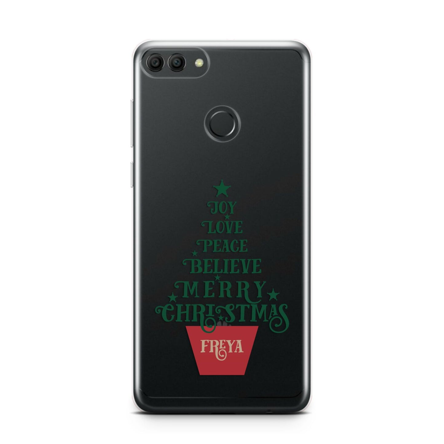 Personalised Text Christmas Tree Huawei Y9 2018