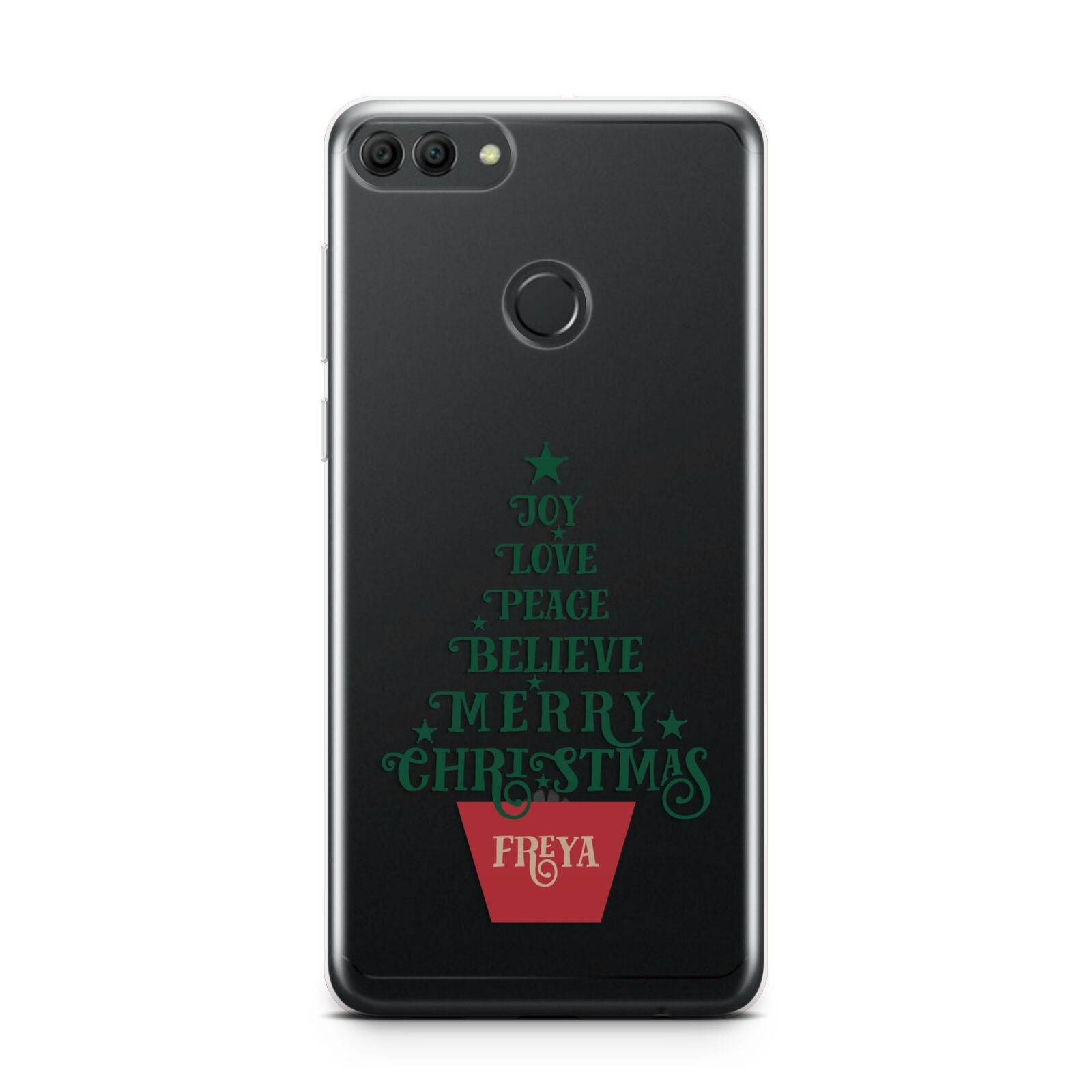 Personalised Text Christmas Tree Huawei Y9 2018