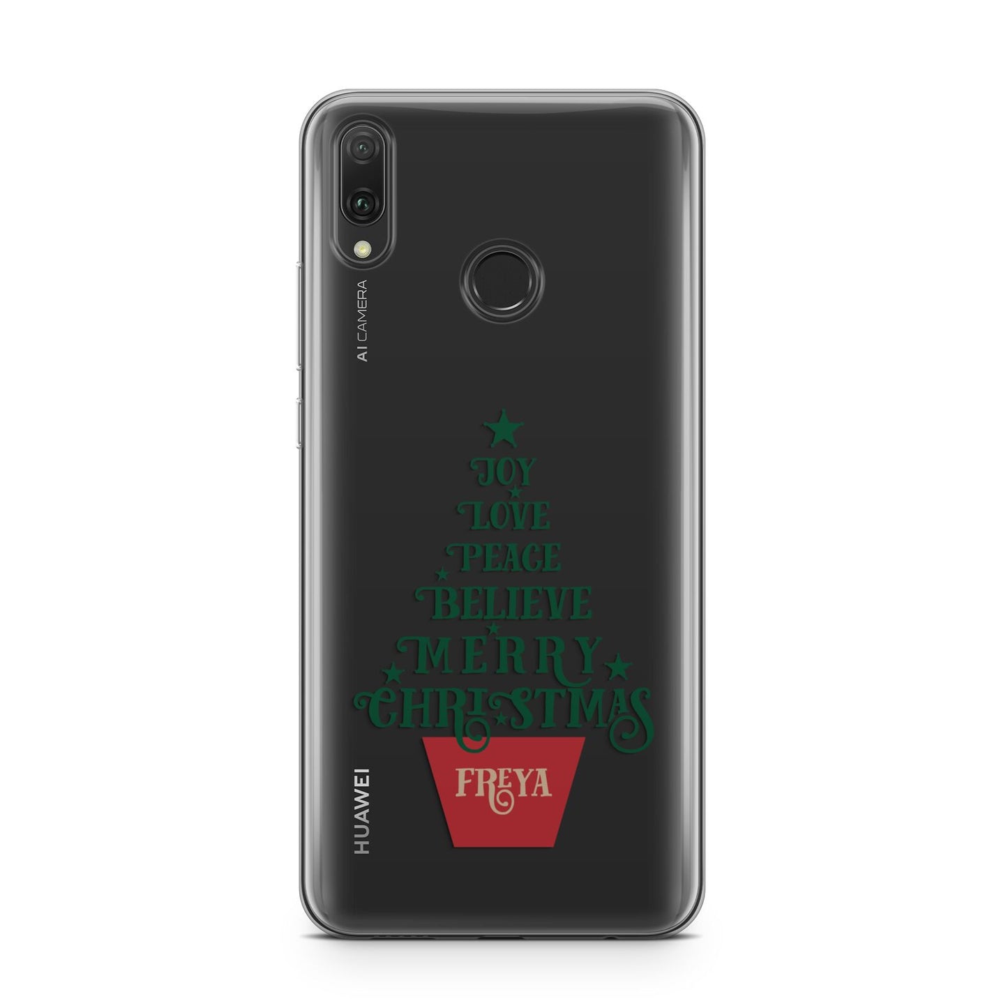 Personalised Text Christmas Tree Huawei Y9 2019