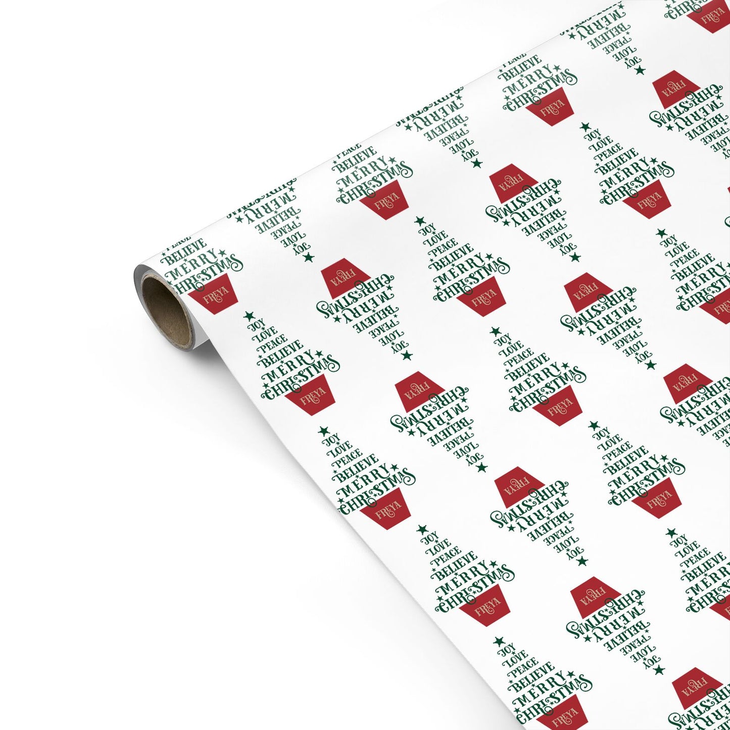 Personalised Text Christmas Tree Personalised Gift Wrap