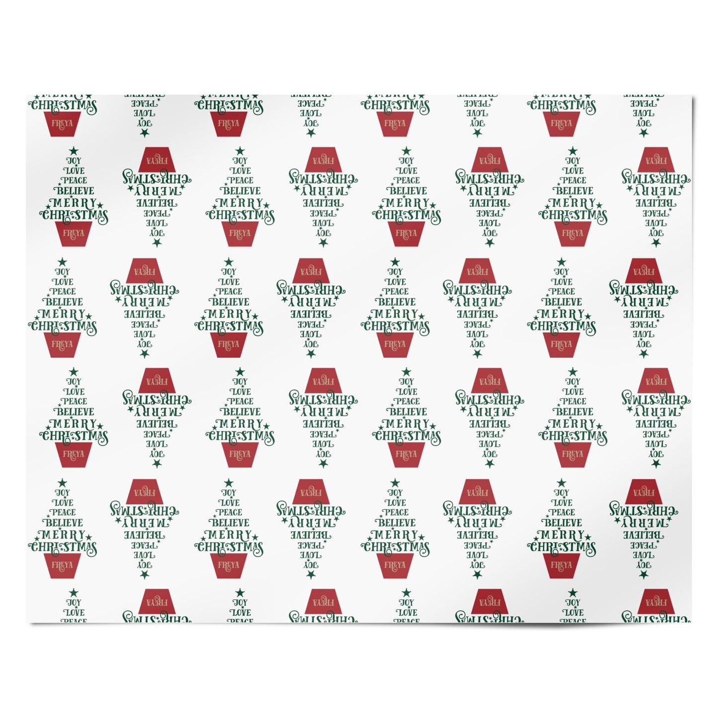 Personalised Text Christmas Tree Personalised Wrapping Paper Alternative