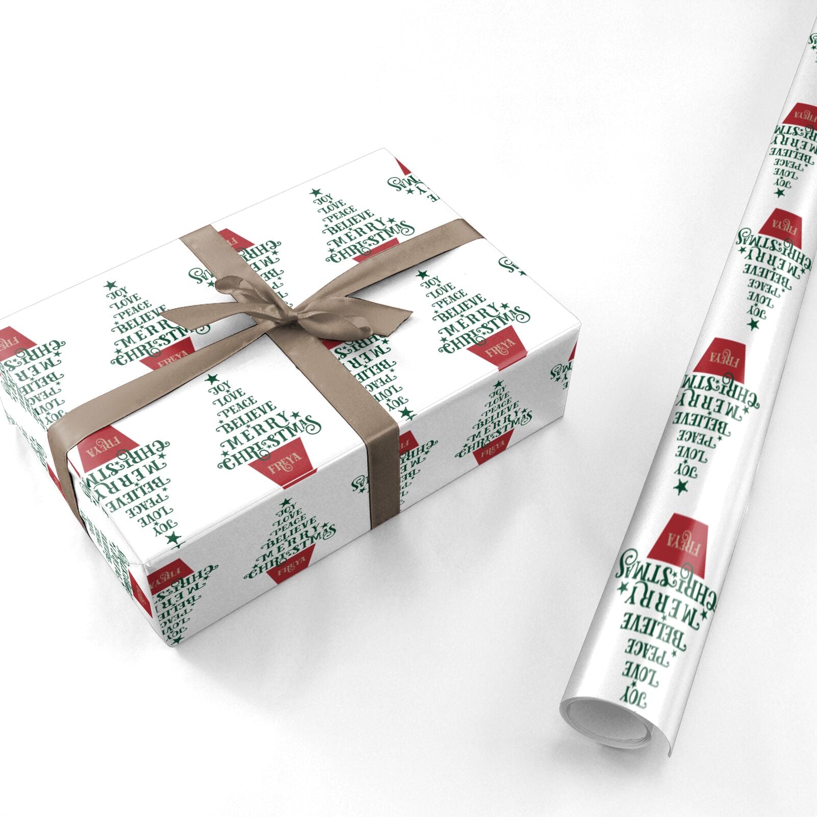 Personalised Text Christmas Tree Personalised Wrapping Paper