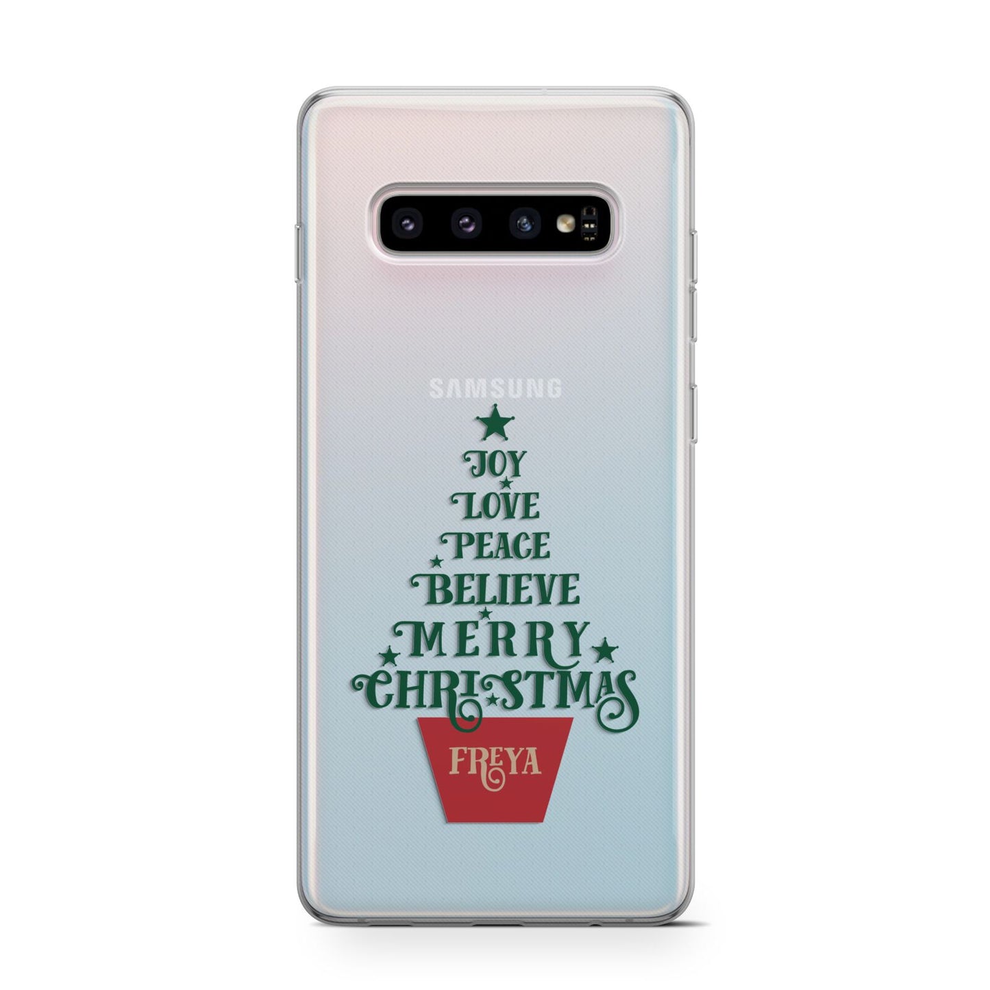 Personalised Text Christmas Tree Protective Samsung Galaxy Case