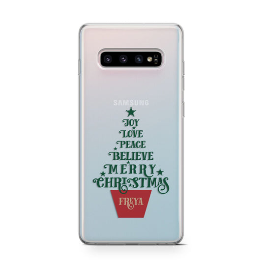 Personalised Text Christmas Tree Protective Samsung Galaxy Case