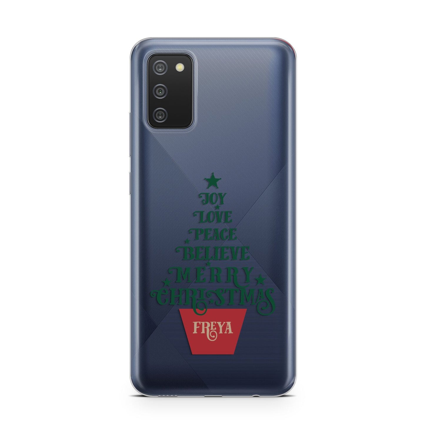 Personalised Text Christmas Tree Samsung A02s Case