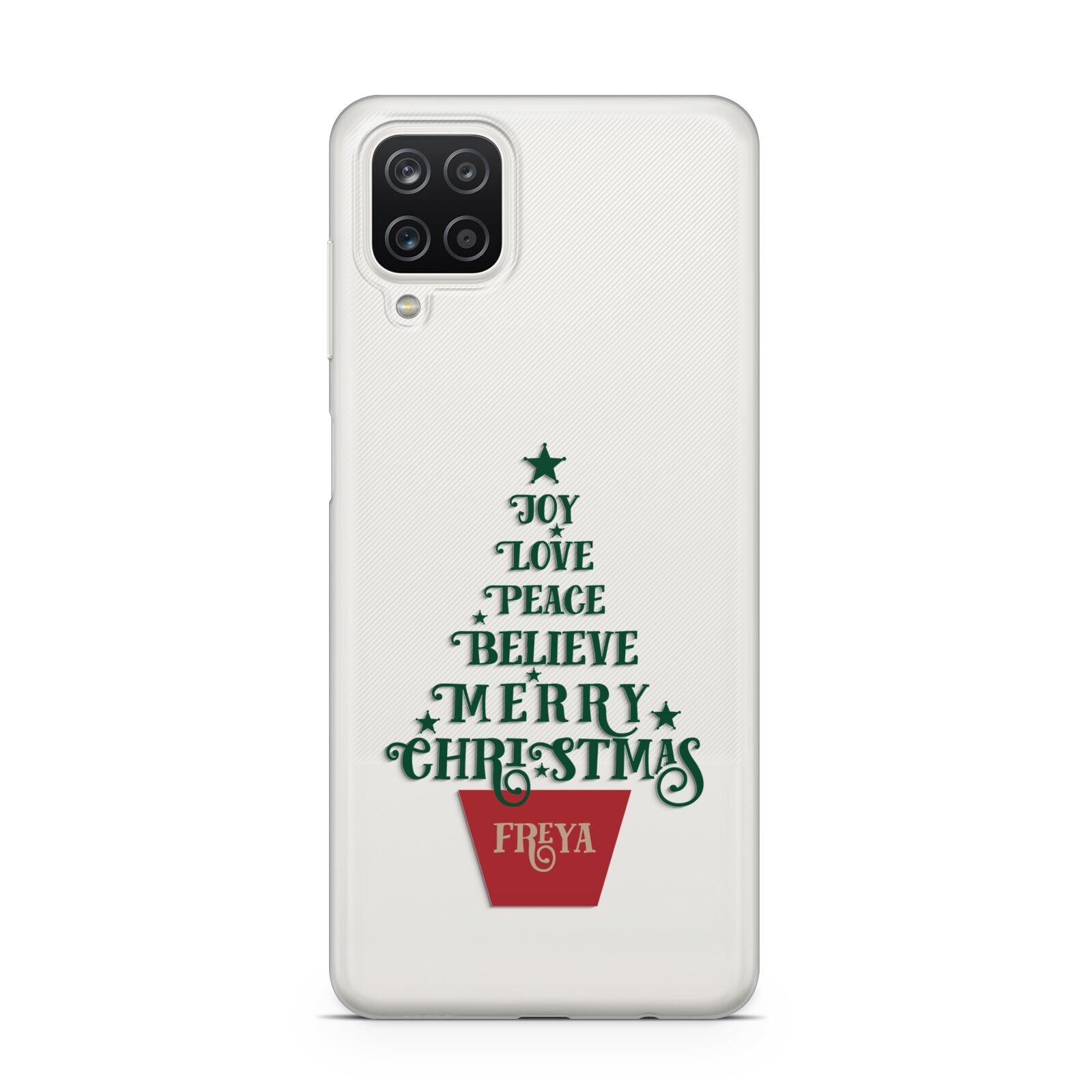 Personalised Text Christmas Tree Samsung A12 Case