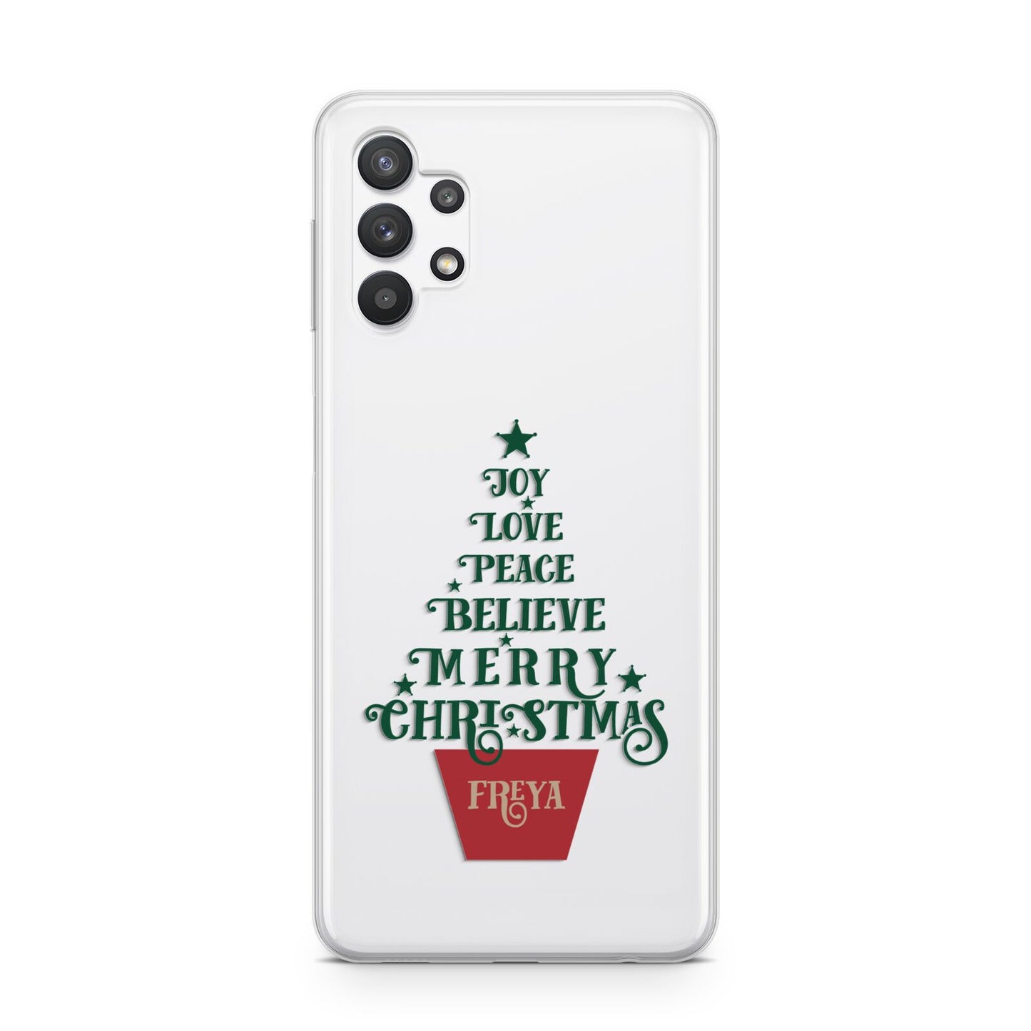 Personalised Text Christmas Tree Samsung A32 5G Case