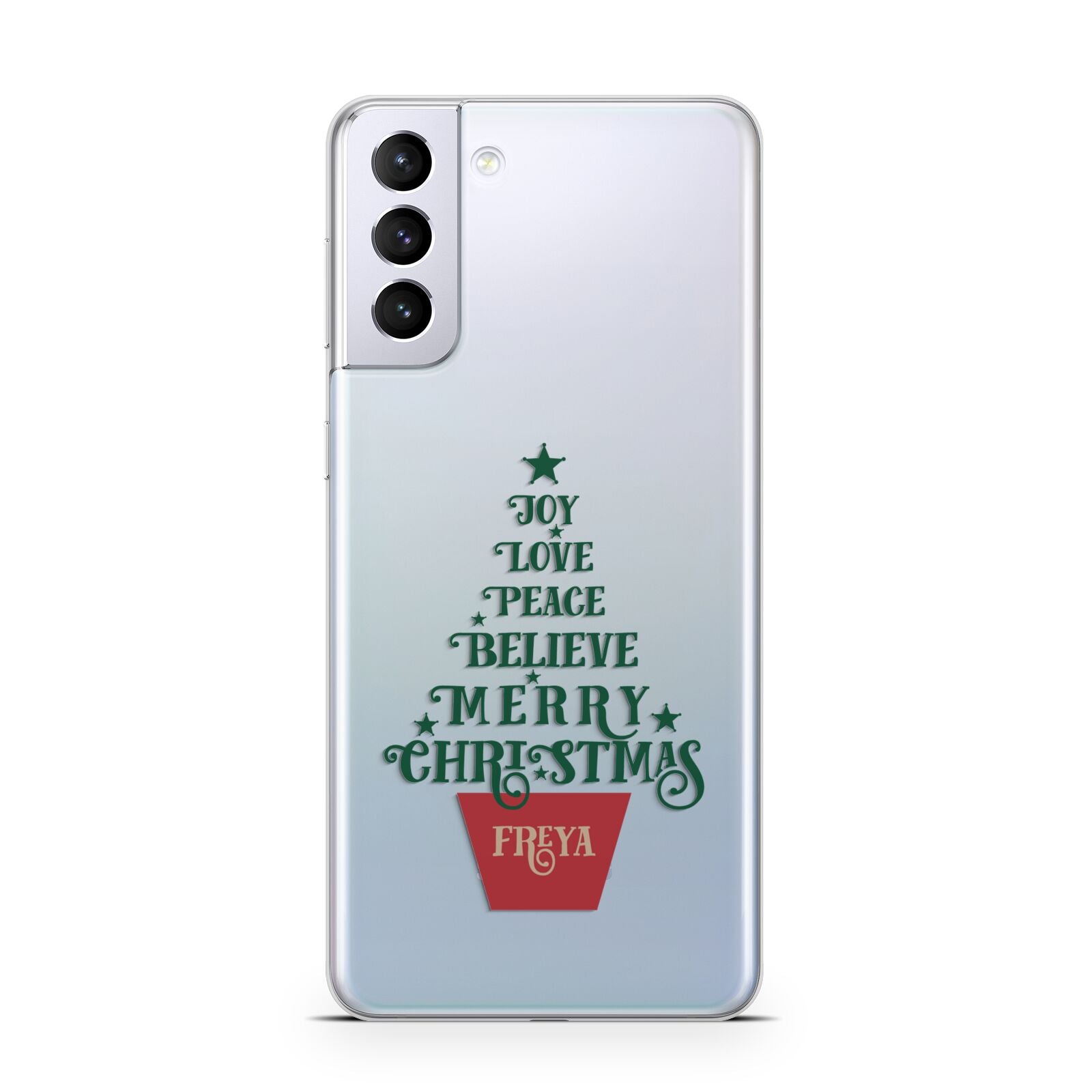 Personalised Text Christmas Tree Samsung S21 Plus Case