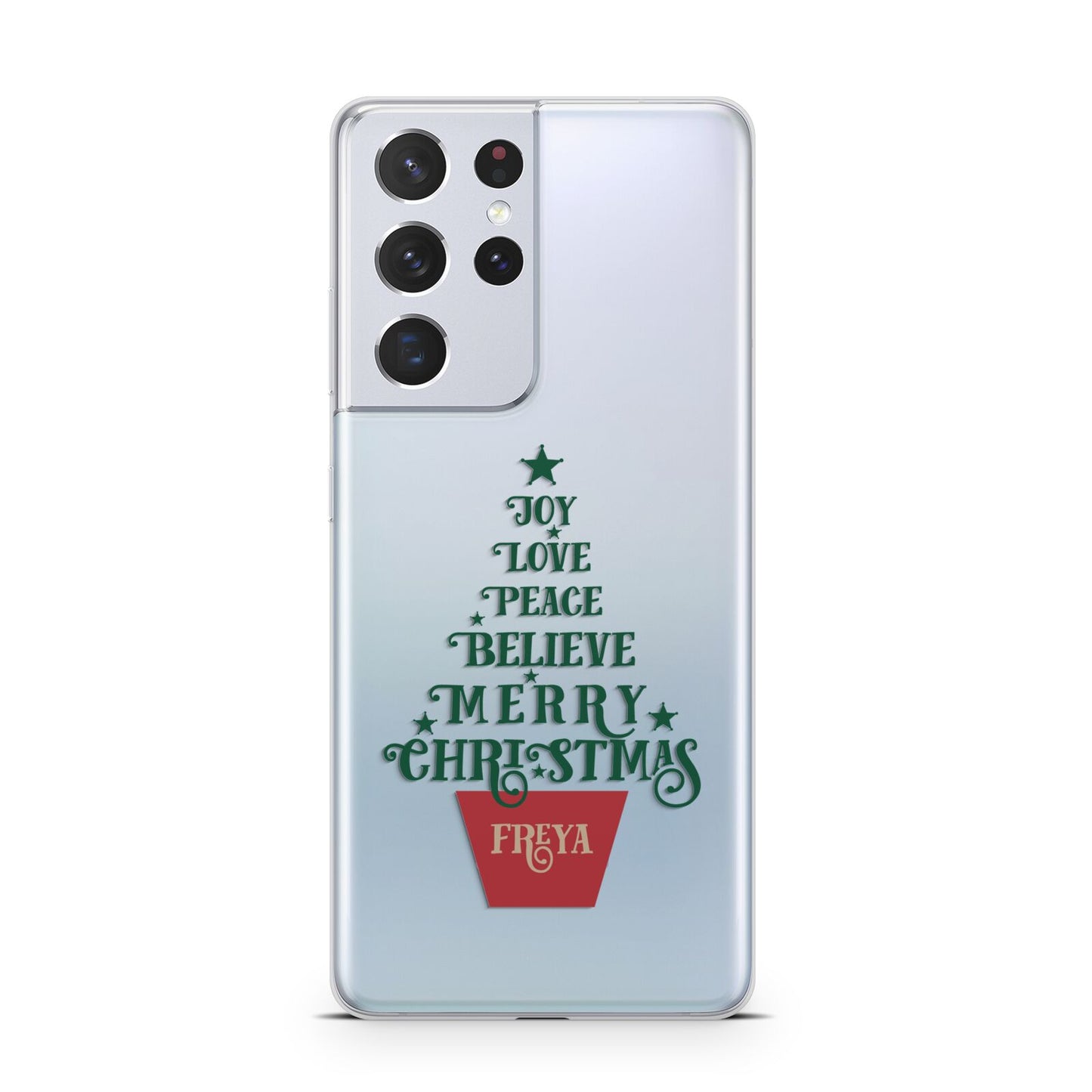 Personalised Text Christmas Tree Samsung S21 Ultra Case