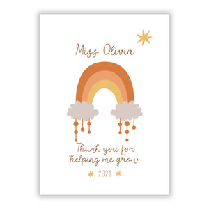 Personalised Thank You Teacher Greetings Card