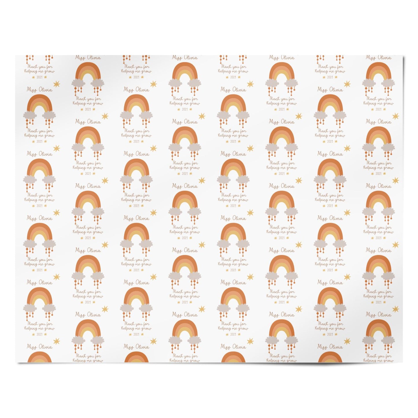 Personalised Thank You Teacher Personalised Wrapping Paper Alternative