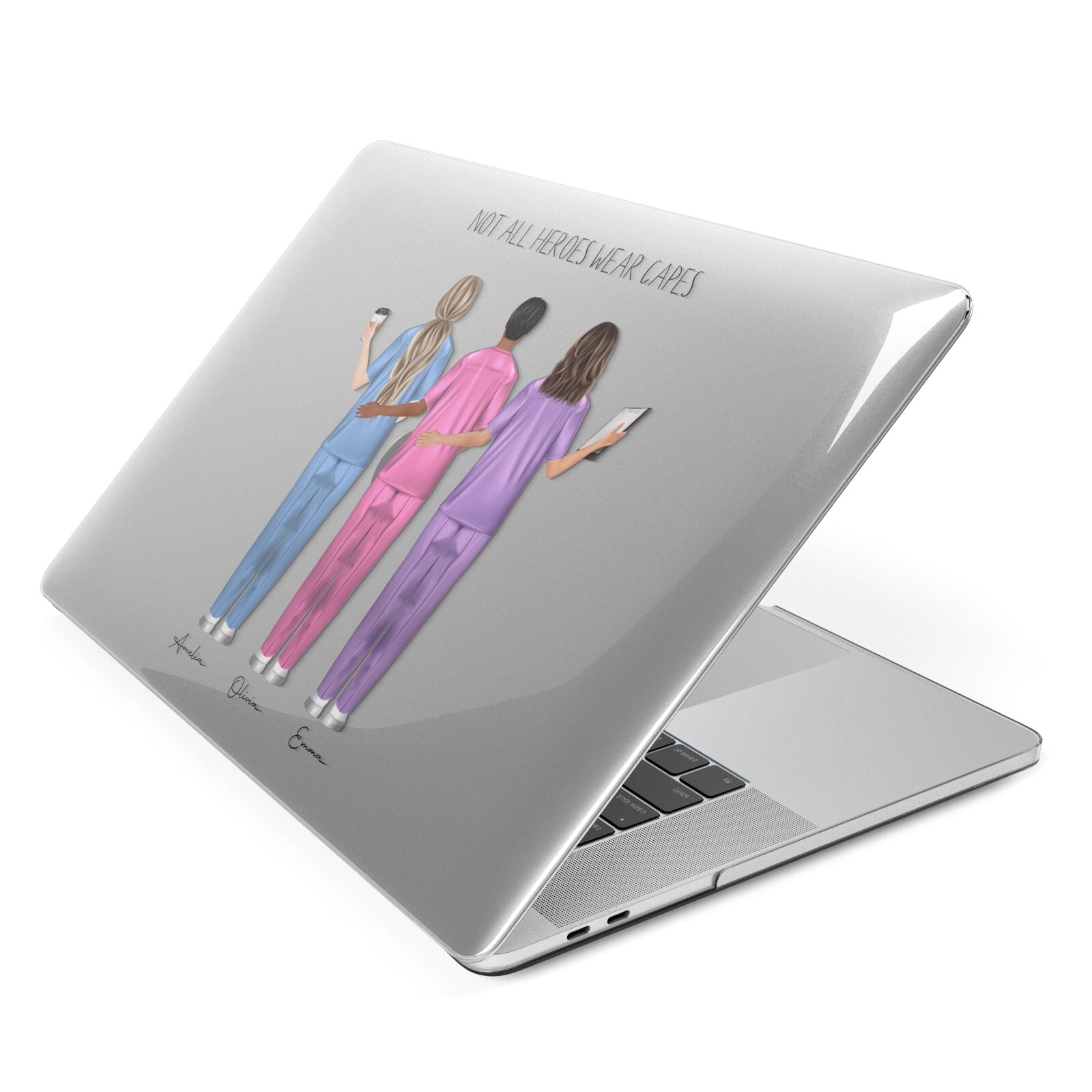 Personalised Three Nurses Apple MacBook Case Side View