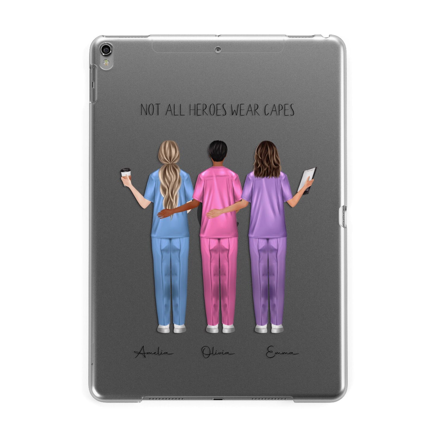 Personalised Three Nurses Apple iPad Grey Case