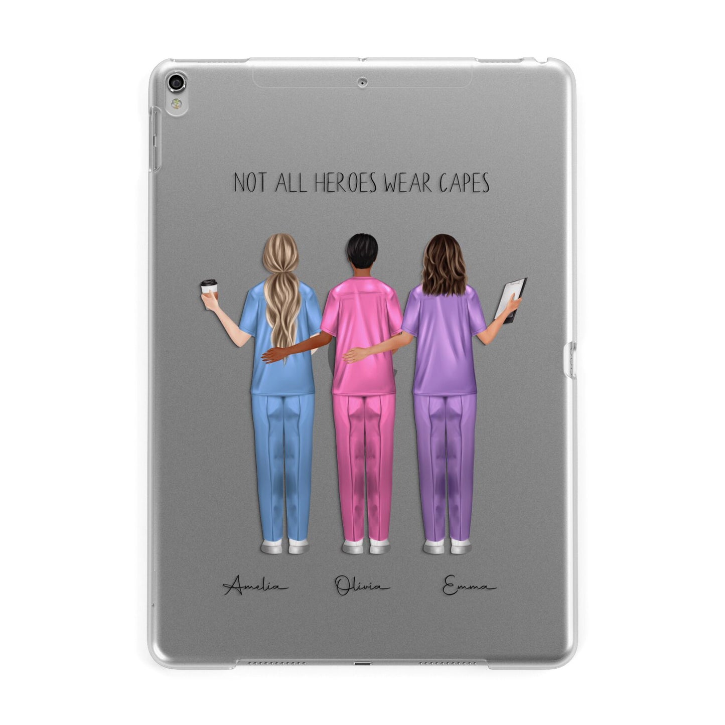 Personalised Three Nurses Apple iPad Silver Case