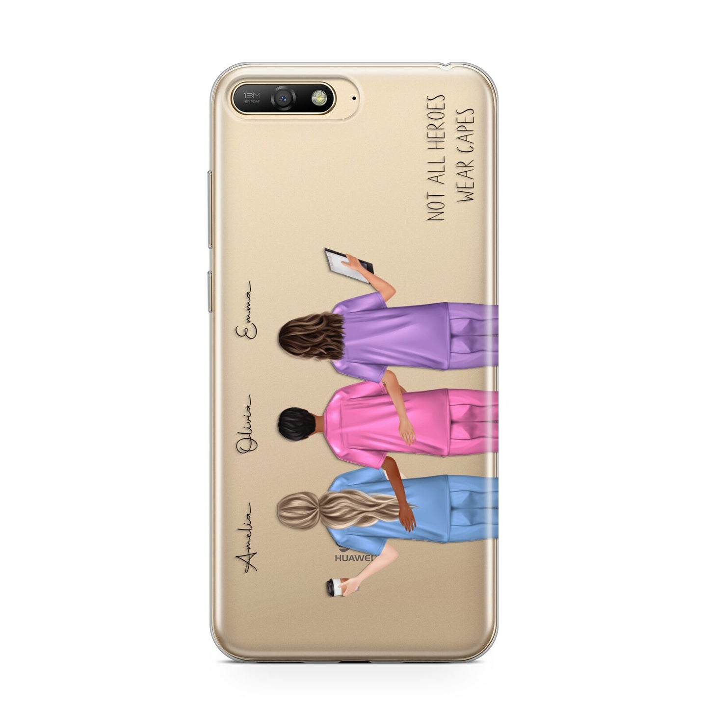 Personalised Three Nurses Huawei Y6 2018