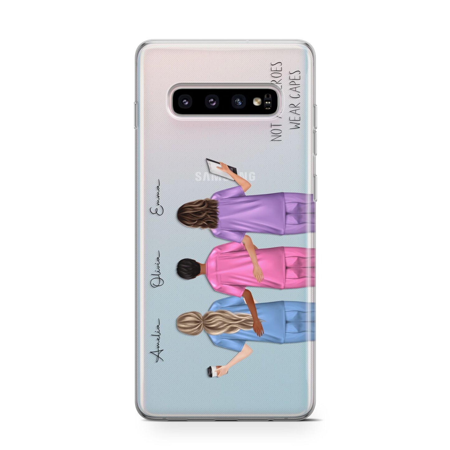 Personalised Three Nurses Protective Samsung Galaxy Case