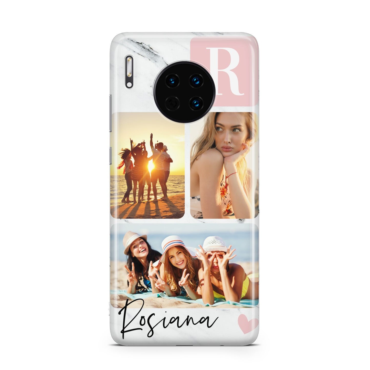 Personalised Three Photo Marble Name Huawei Mate 30