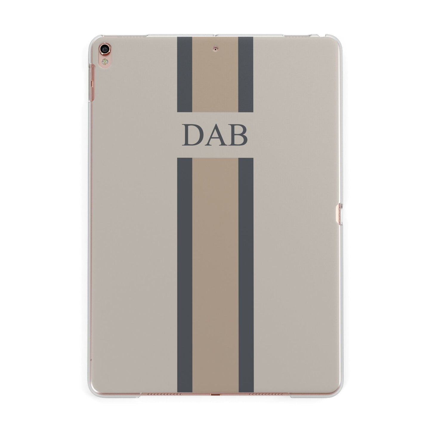 Personalised Three Stripes Apple iPad Rose Gold Case